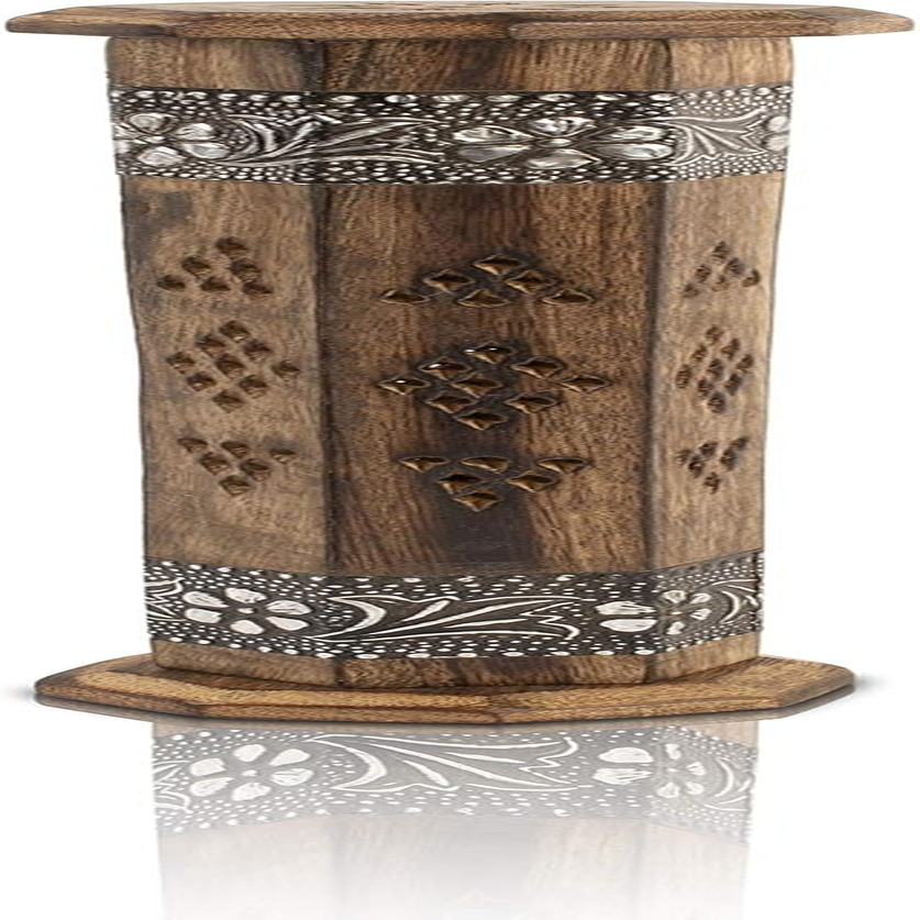 Wooden Incense Stick & Cone Burner Holder Tower Large Organic Eco Friendly Ash Catcher Agarbatti Holder Rustic Style Hand Carved for Meditation Yoga Aromatherapy Home Fragrance Products image number 1