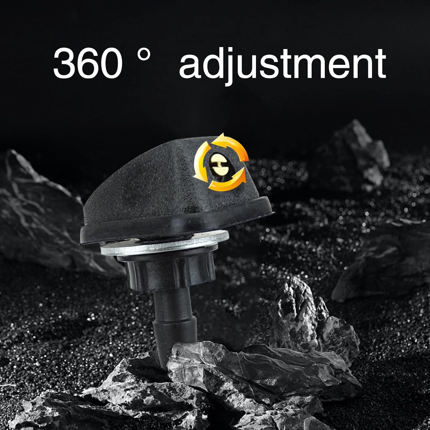 Pack-2 Car Front Windshield Washer, Automotive Wiper Nozzles, 0.31" Sprayer Head Replacement Parts, Single Hole Adjustable Fan-Shaped Kit, Universal for Most Cars, Trucks (Black) image number 3