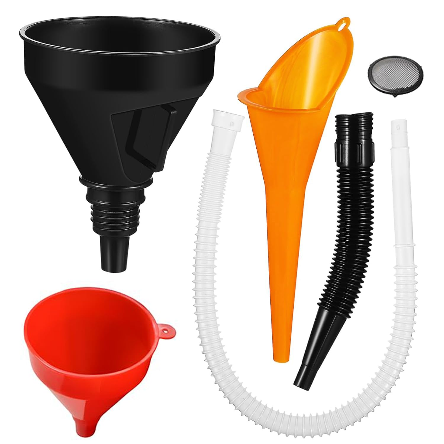 Xinghonyac 6 Pcs Car Funnel Set, Contains Flexible Hose Oil Funnel with Wide Mouth Oil Funnel for Cars Motorcycles Engine Gas Oils Water Diesel Fuel Kerosene and Other Liquids image number 4
