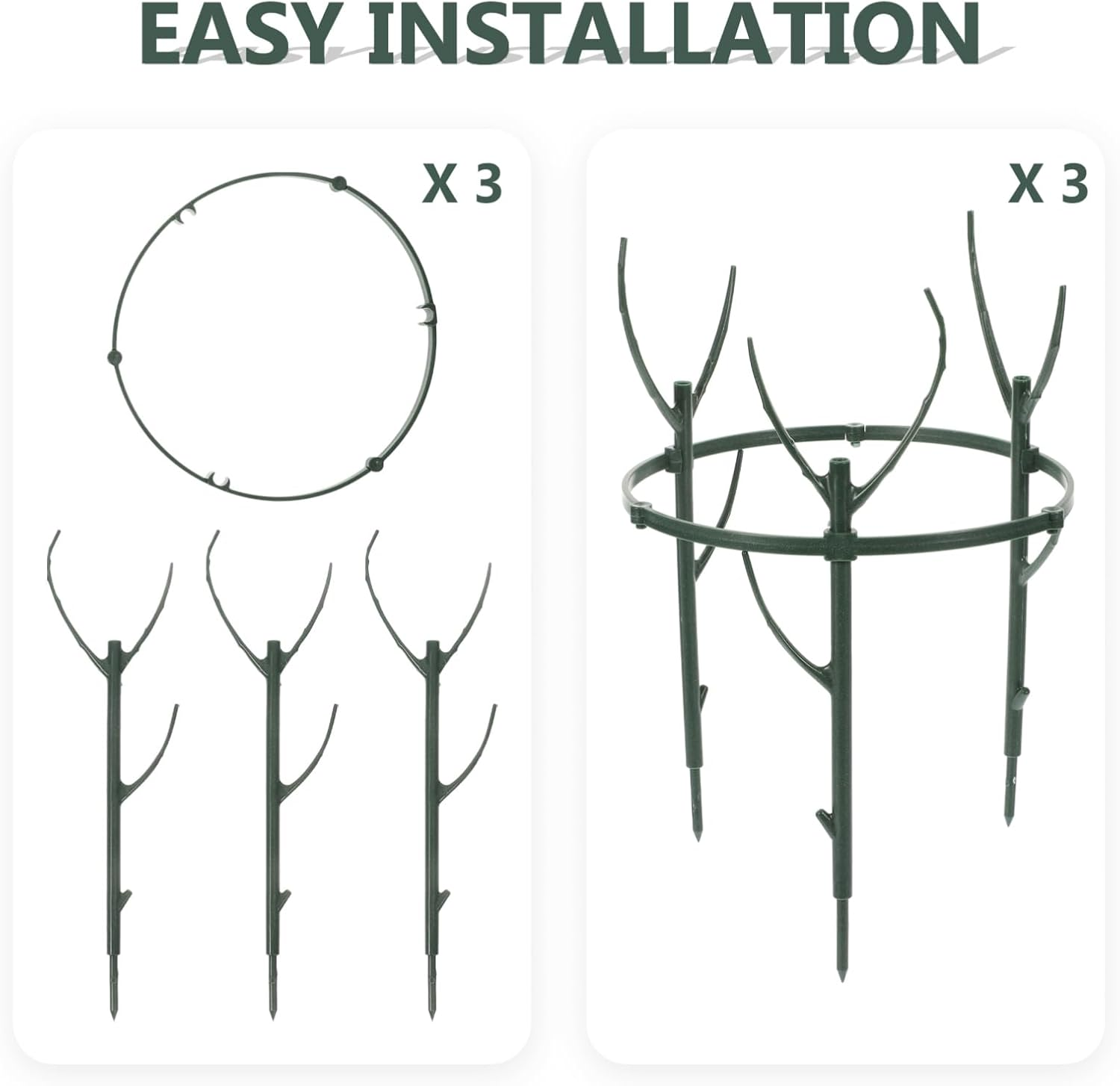 ULTECHNOVO Three-Level Plant Support Stand Twig Trellis for Climbing Plants Detachable and Stackable Garden Supplies Nurturing and Outdoor Gardening image number 1