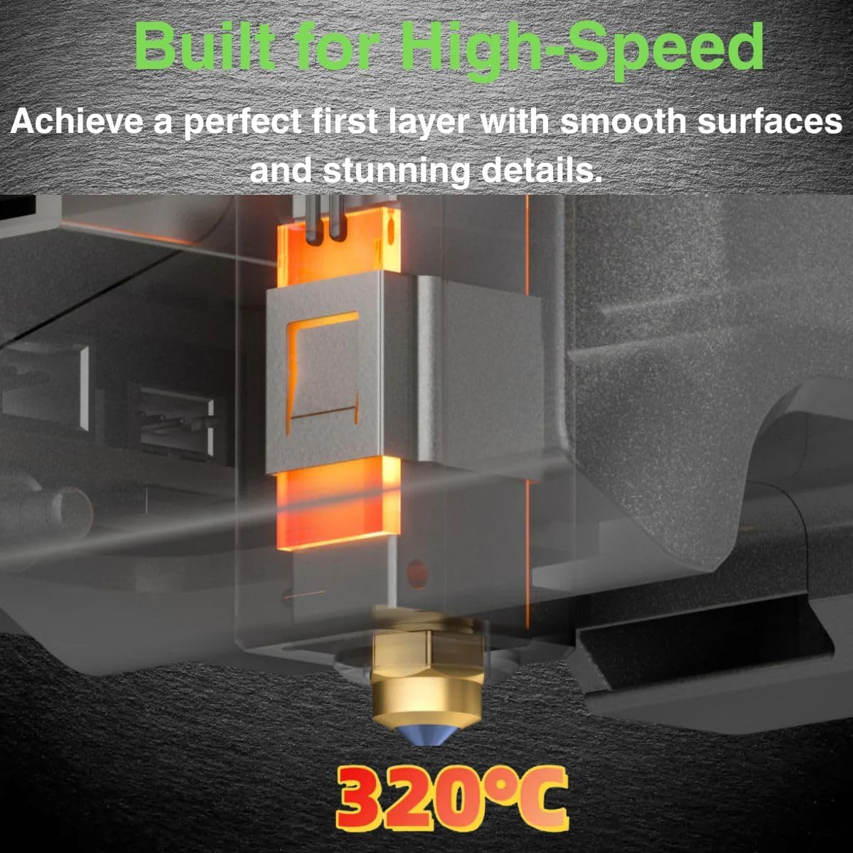 Centauri Carbon Hotend, Ceramic Hotend Kit for Elegoo Centauri Carbon, 0.4MM Hardened Steel Nozzle & Brass Nozzle, Heat Sink, 3X Silicone Socks, 2X Nozzle Brushes - Direct Replacement Extruder Part image number 2