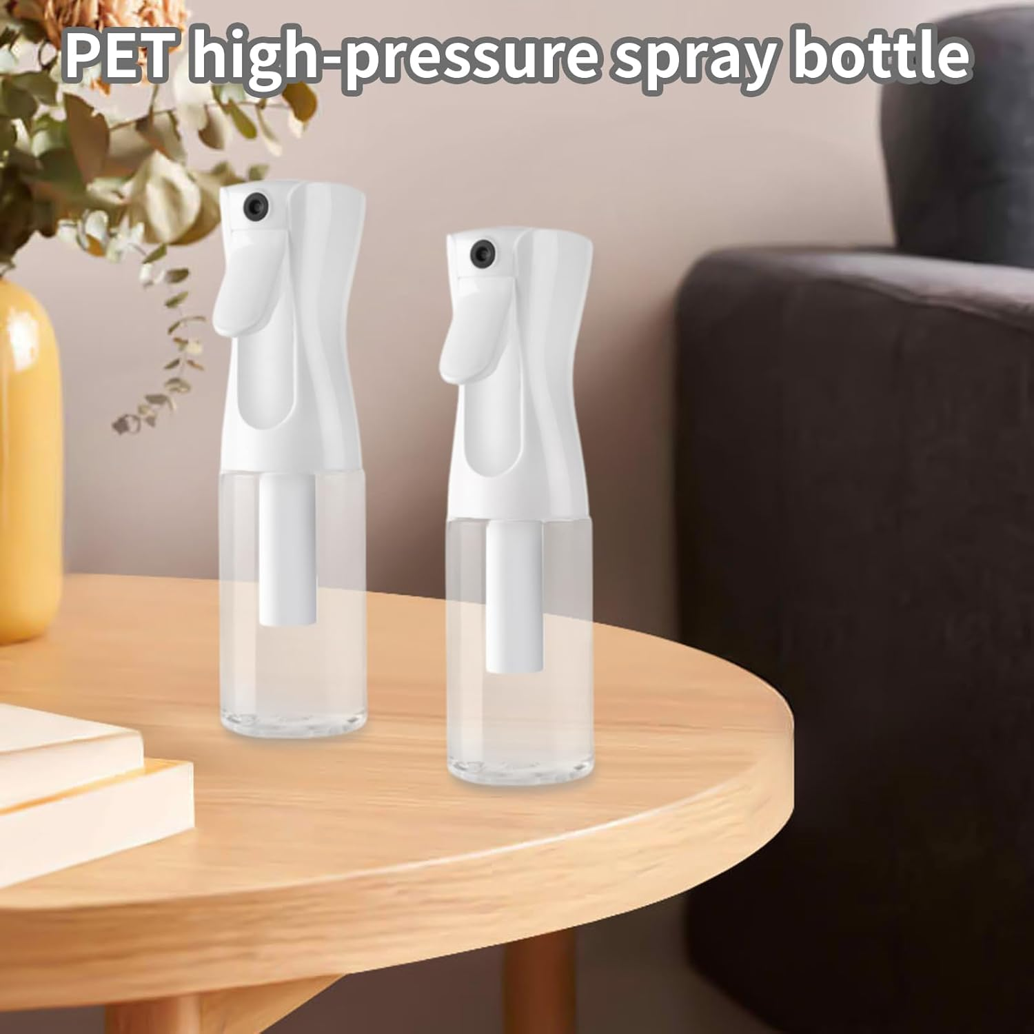 2 Pack Ultra Fine Mist Spray Bottles - Continuous Hair Mister Sprayer for Hairstyling, Cleaning & Salons, 200Ml image number 4