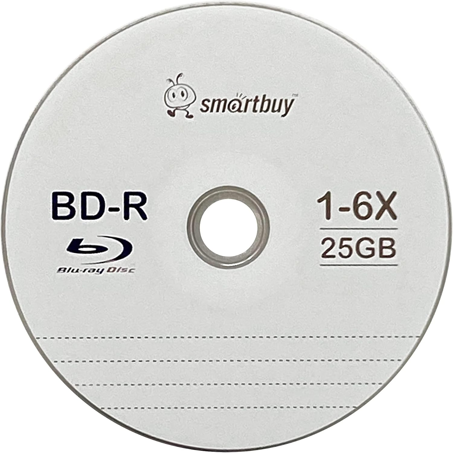 Smartbuy 50 Pack Bd-R 25Gb 6X Blu-Ray Single Layer Recordable Disc Logo Top Blank Data Video Media 50 Disc Spindle image number 1