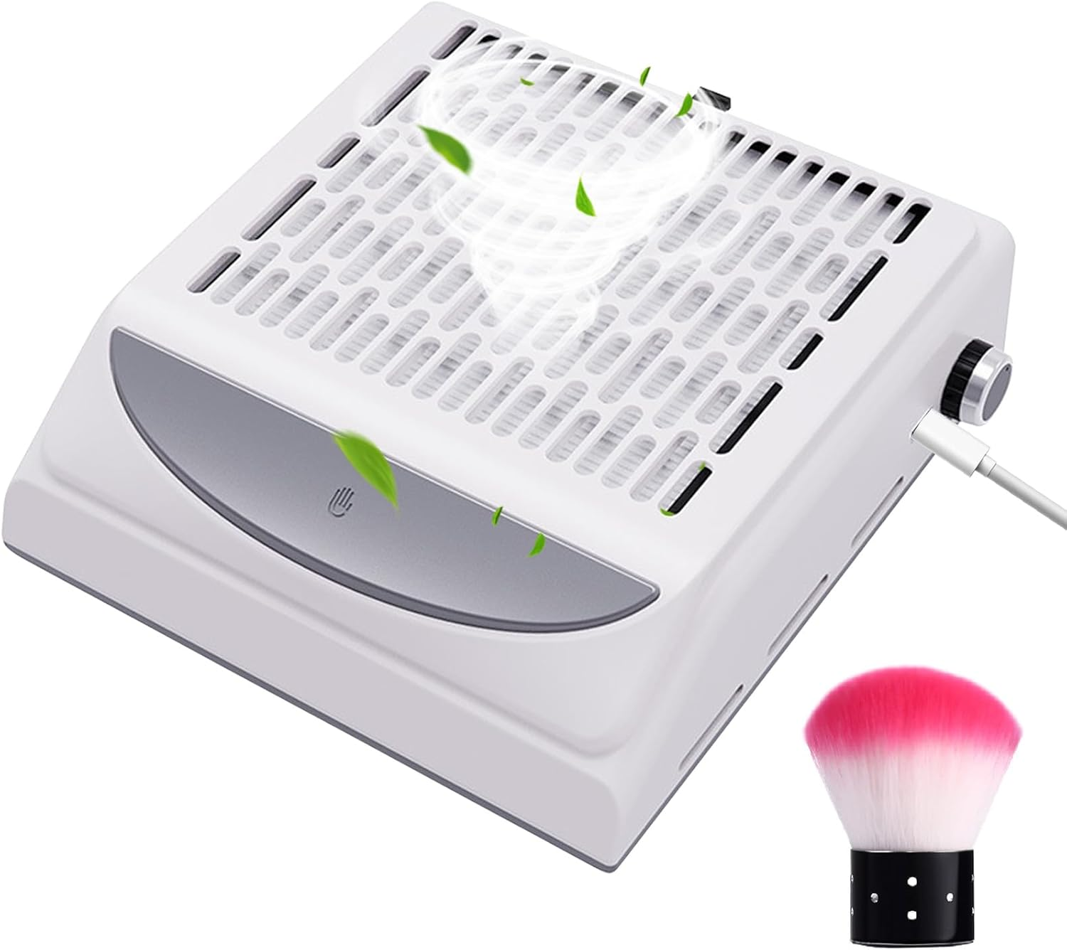 Bouzaak Nail Dust Collector Machine Electric Nail Dust Extractor with Adjustable Switches for Home or Salon Nail Vacuum Cleaner (Black)