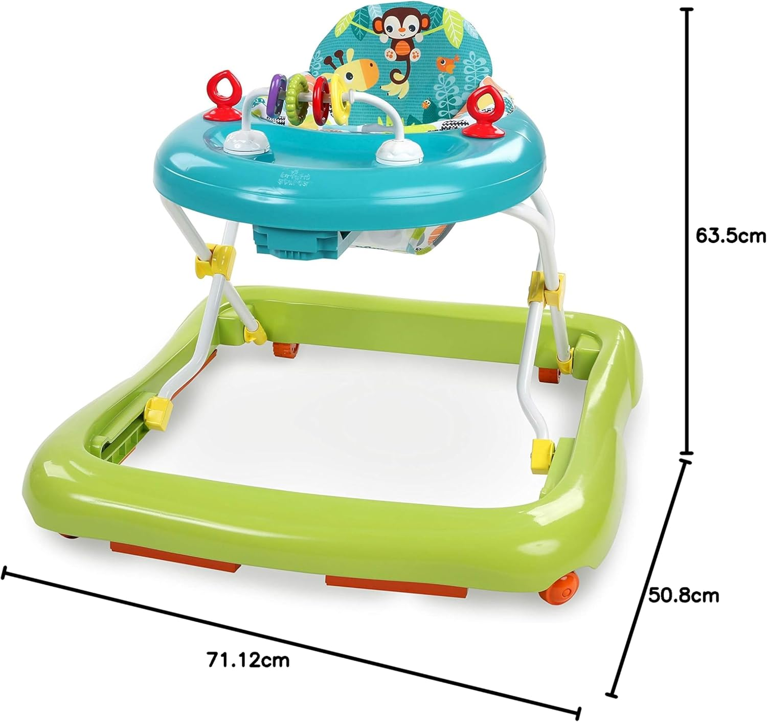 Bright Starts Giggling Safari Walker with Easy Fold Frame for Storage, Ages 6 Months + image number 2