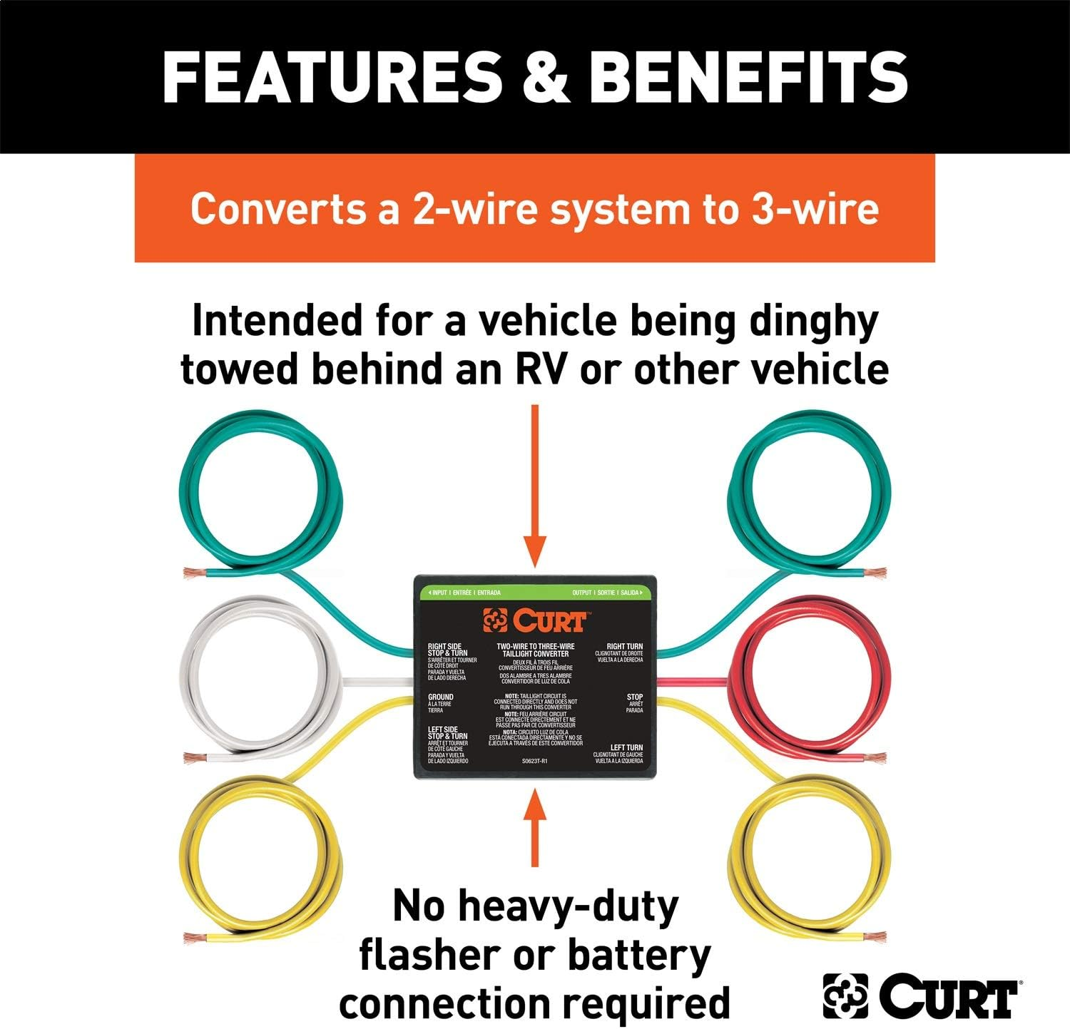 CURT 56196 2-To-3-Wire Taillight Converter image number 3