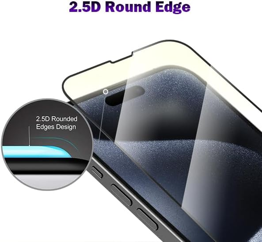 [2 Pack] ZUSLAB Screen Protector for Iphone 15 Pro Max Anti-Blue Light Tempered Glass Eye Protection with Installation Alignment Frame for Apple (2023) image number 1