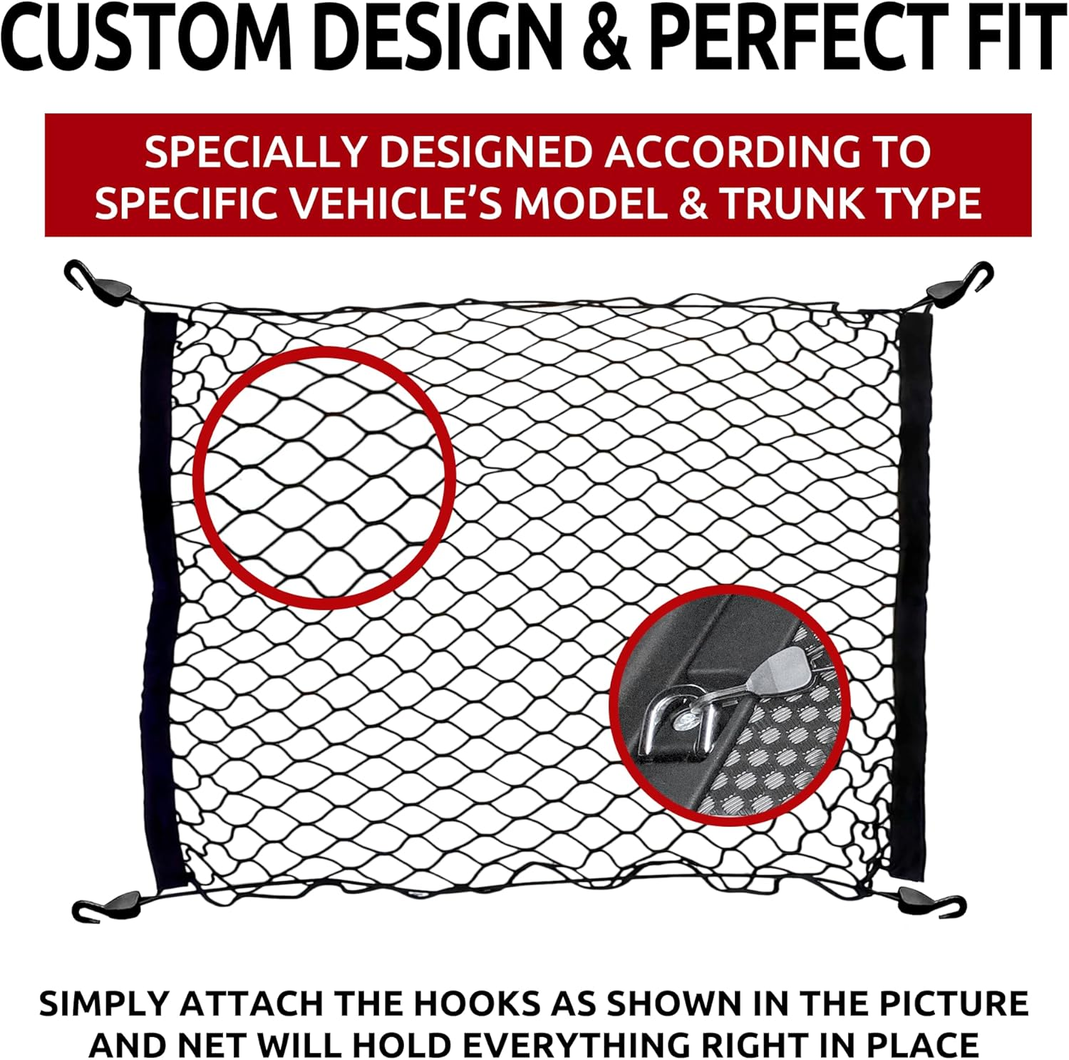 Floor Style Automotive Elastic Trunk Mesh Cargo Net for Land Rover Defender 2020-2024- Premium Trunk Organizers and Storage - Luggage Net for SUV - Best Car Organizer for Land Rover Defender image number 6