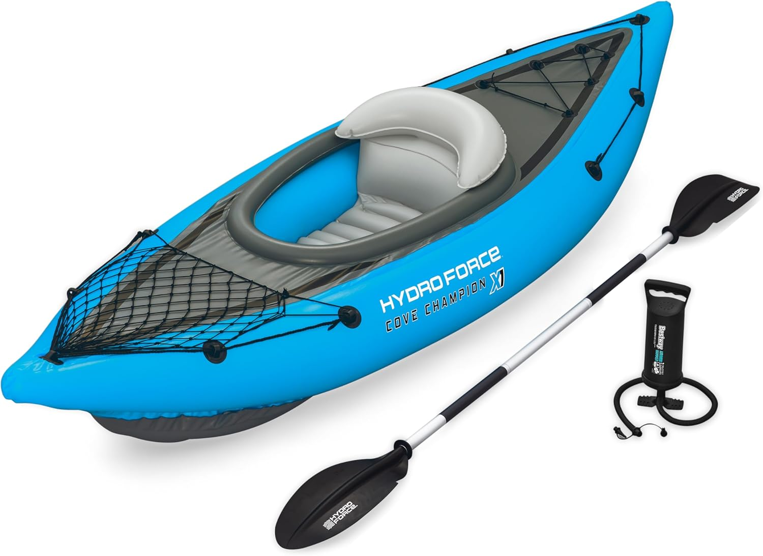 Bestway | Hydro-Force Cove Champion X1 Kayak| Inflatable Boat Set with Hand Pump, Paddles, Seats, Fins and Storage Bag | One Seater image number 4