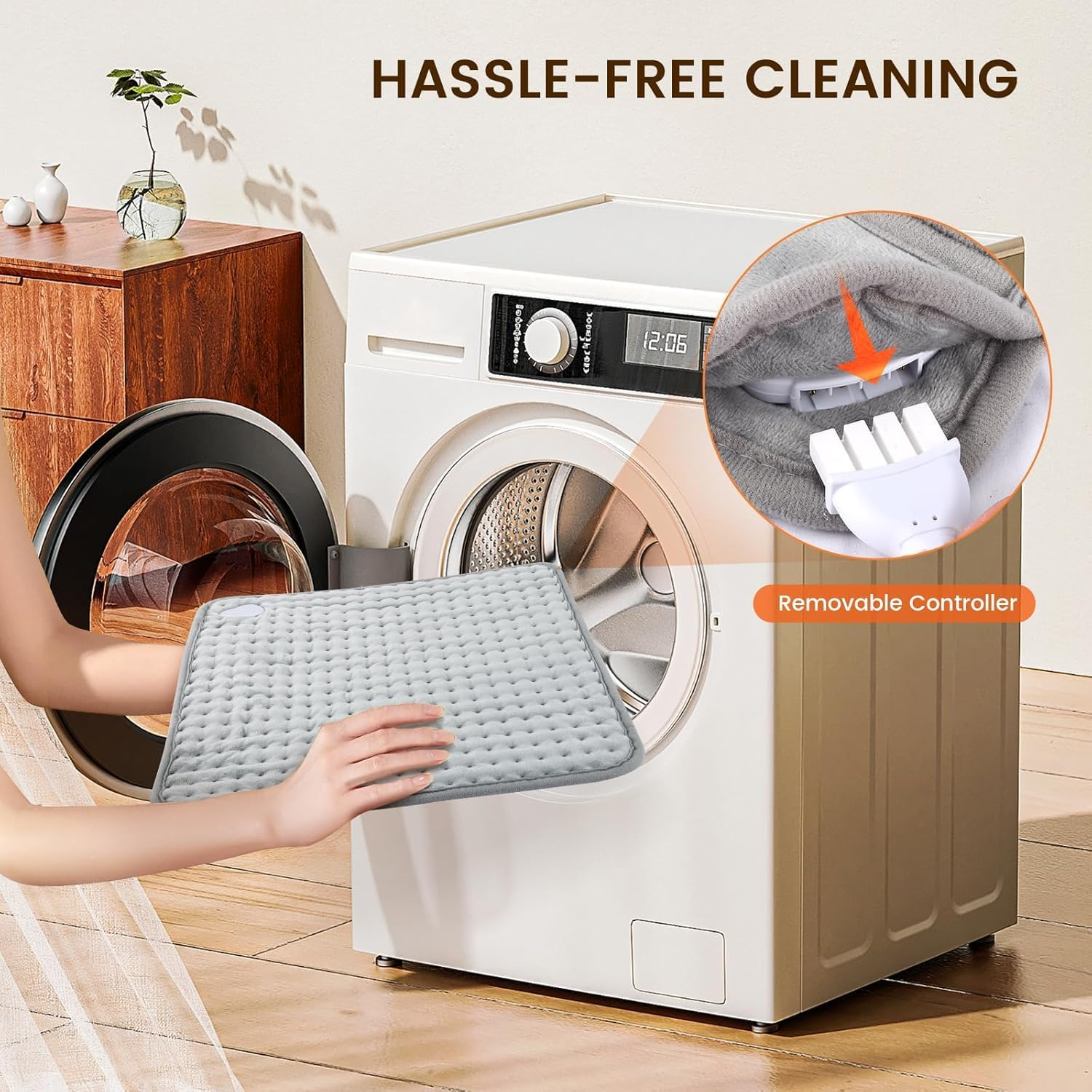 Foot Warmers Electric Heated with 9 Heat Temp Settings and 4 Timer, Fast Heating Foot Mat for Home Office Warm Foot Back Lumbar and Full Body, Auto Shut-Off, Soft Perfect Relaxation Gift image number 1