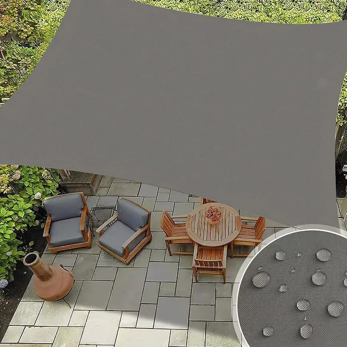 AIMALL Outdoor Waterproof Sunshade Sail, Uv-Proof Oxford Cloth Garden Tent for Swimming Pools, Uv-Protection Sunshade Sail in Quadrilateral & Triangle Shapes image number 4