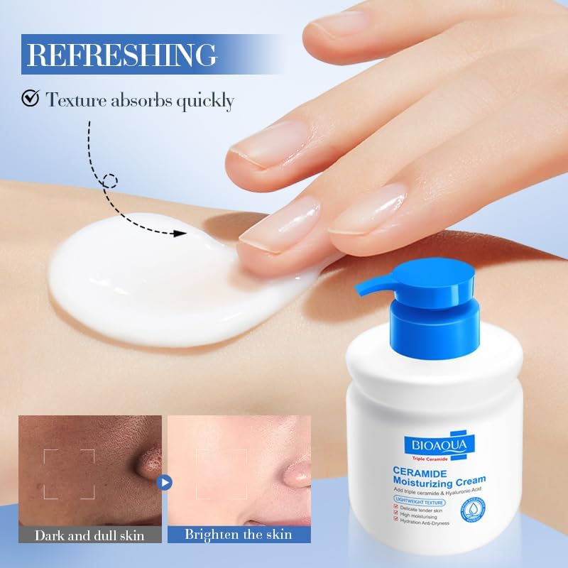 Ceramide Hyaluronic Acid Moisturizer Reducing Dryness Prevent Dry Smooth Skin Improves Skin Elasticity