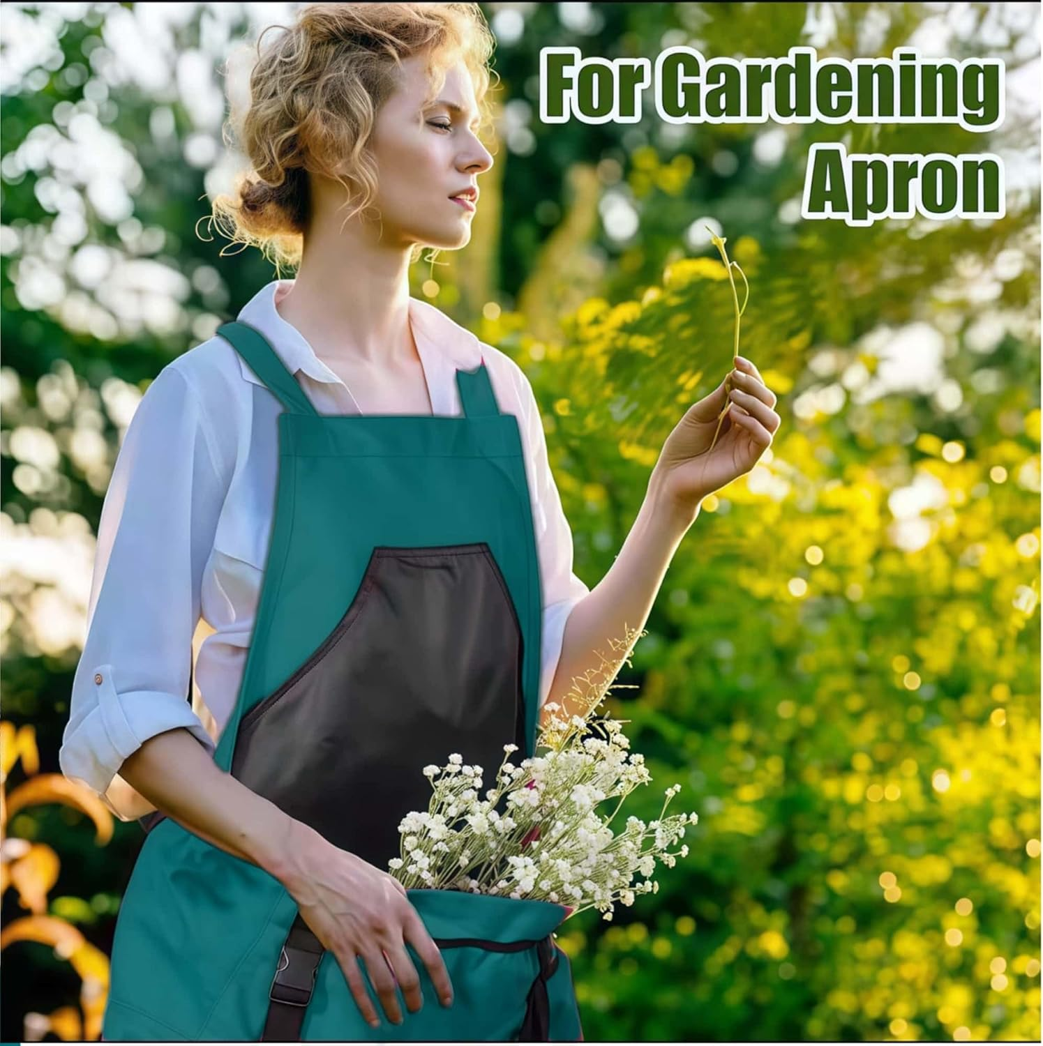 ARREBOL Unique Gardening Apron Gifts with Pockets & Harvest Basket for Women, Men, Gardeners image number 5
