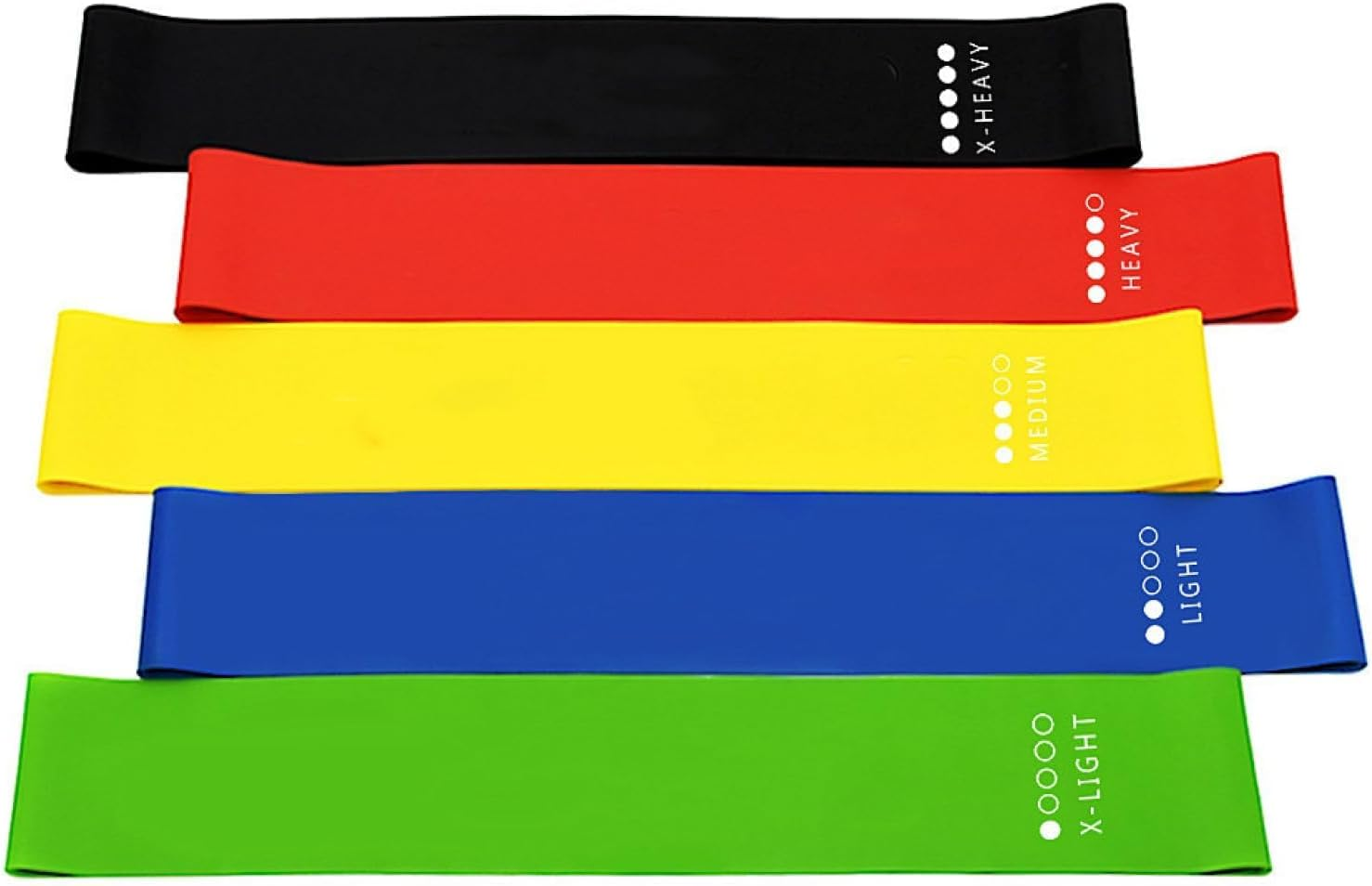 Color Resistance Bands Set of 5, Skin-Friendly Exercise Loop Bands with Different Resistance Levels, Durable and Portable, Ideal for Home Gym, Yoga, Strength Training image number 2