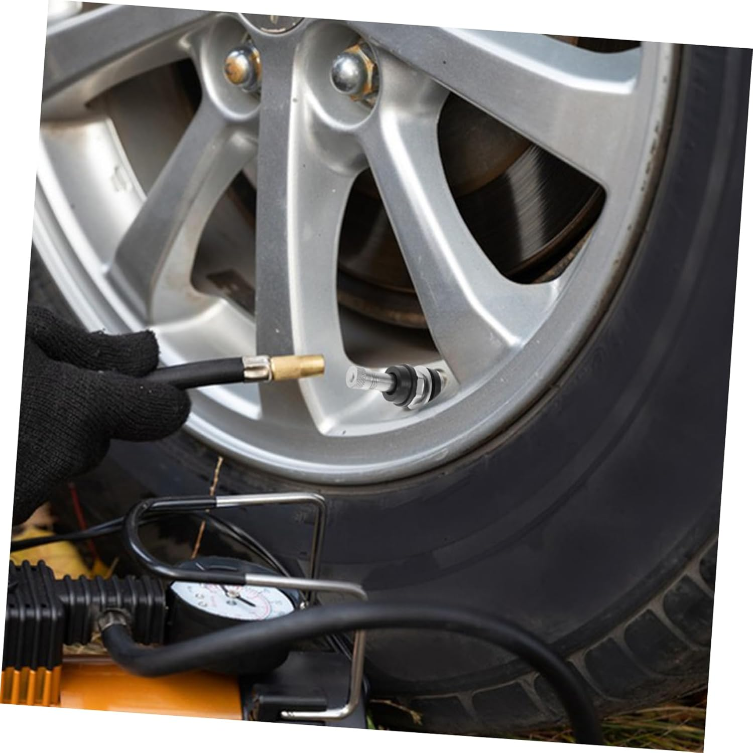 SEWOART 4Pcs Metal Valve Stem Replacement Kit Bike Tire Valve Stems Extender for Automotive Wheels image number 5