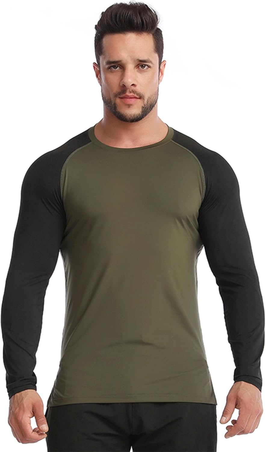 LOMGXIU Men'S Workout Shirts Sports Running Long Sleeve Shirts