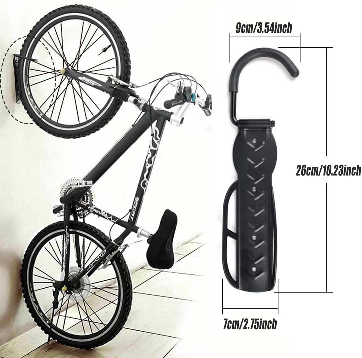 AIMALL 4PCS Steel Bicycle Bike Wall Rack Mount Garage Stand Holder Storage Hanger Hook, Space-Saving Stand Holder for Indoor Use image number 1