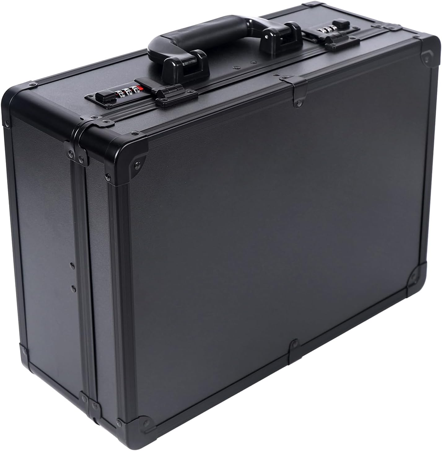 Professional Hairdressing and Makeup Lockbox, 16X12X6 Inch Portable Hairdressing Tool Suitcase, Large Capacity Hairdresser Case Organizer with Password for Storaging Scissors Clips Brush (Black) image number 1