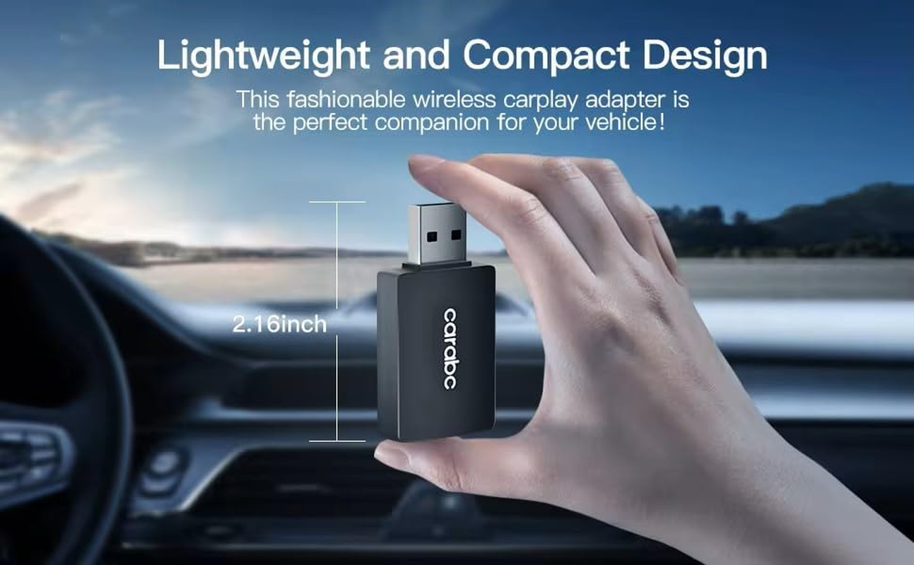 CARABC B1 Hottest Plug and Play Wireless Carplay Adapter Convert Wired Carplay to Wireless Carplay,Online Updates Keep Original Control,For Car from 2014 Onwards image number 3