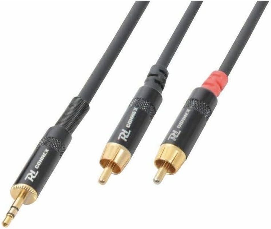 Power Dynamics PD Connex 1.5M 3.5Mm Stereo Jack to 2X RCA Male Cable Audio Lead for Home Hi-Fi, Car Stereo, Speaker Systems - Ideal for Connecting Smartphones, Tablets, Laptops to RCA Inputs image number 2
