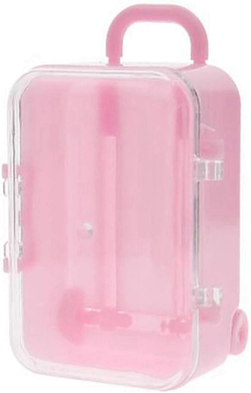 Mellisso 2X White/Pink Mini Roller Travel Suitcase Candy Box Personality Wedding Candy Box Luggage Trolley Case Candy Toy Small Storage Box