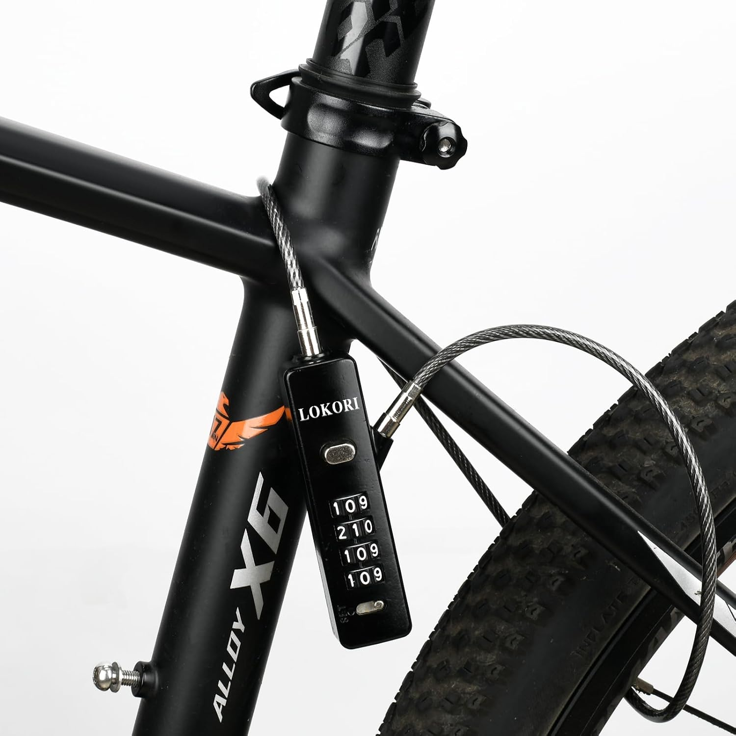 Chain Link Lock, 3 Insterchangeable Multi-Length Cables Zinc Alloy Combination Lock, with 1/5 Inch Locking Cable, Wide Use for Small Bike, Outdoor Fence, Suitcase, Travel Luggage - Black image number 5