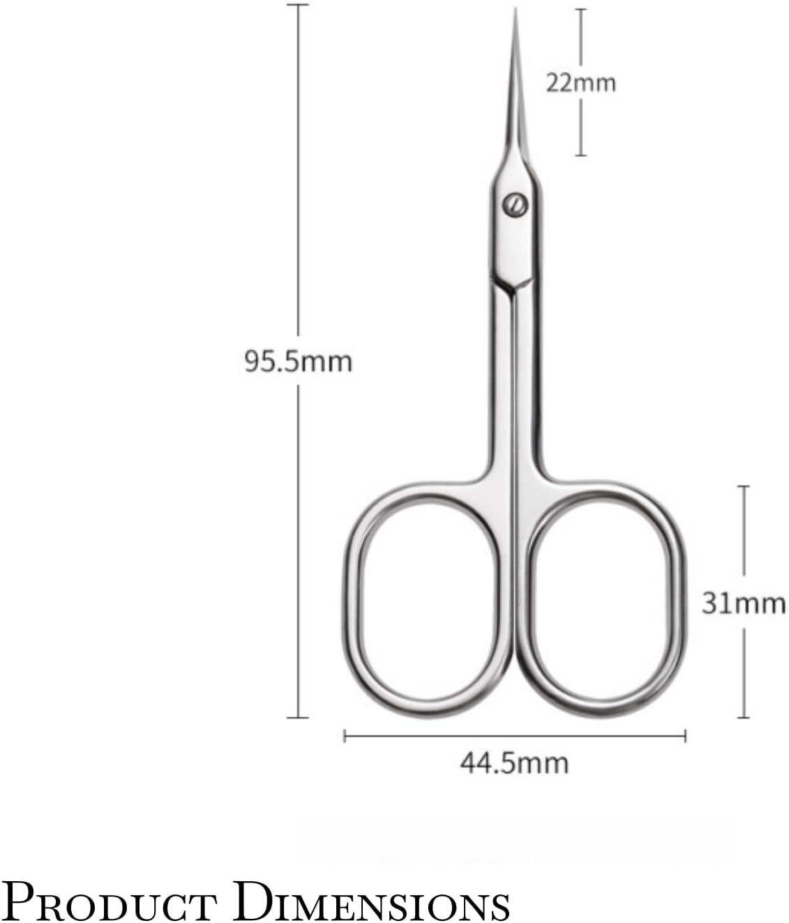 Suytvenxau Premium Manicure Scissors, Stainless Steel Cuticle Scissors & Eyebrow Scissors with Double-Sharpened Curved Blade, Multi-Purpose Eyebrow Kit for Nails, Eyelashes, Dry Skin, 3.76In (9.55Cm) image number 5