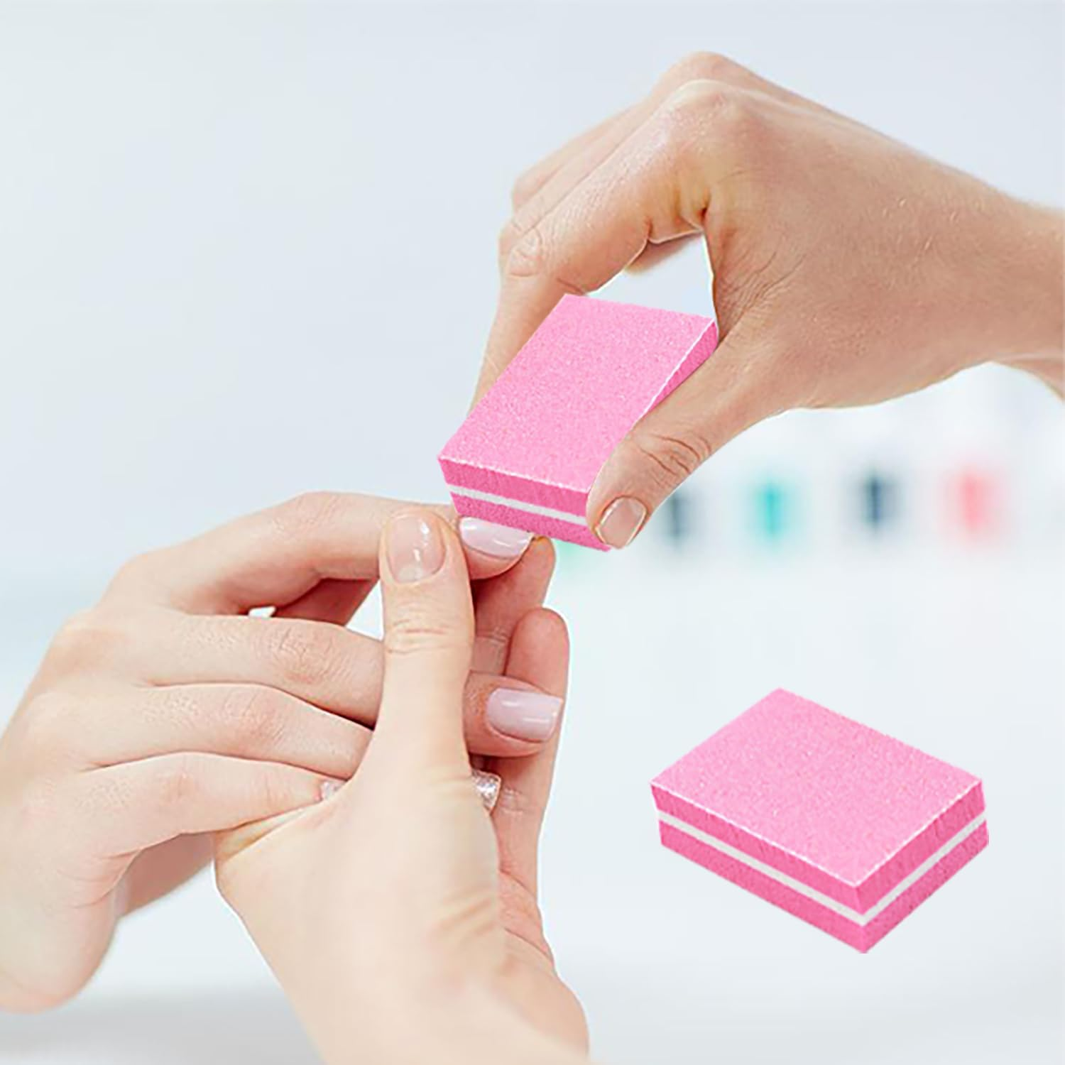 YPYMOD Pack of 30 Nail File Blocks, Professional Buffer Nail Files, Sanding Blocks, Nail File Manicure Tool, for Manicure, Pedicure and Nail Modelling (Pink) image number 5