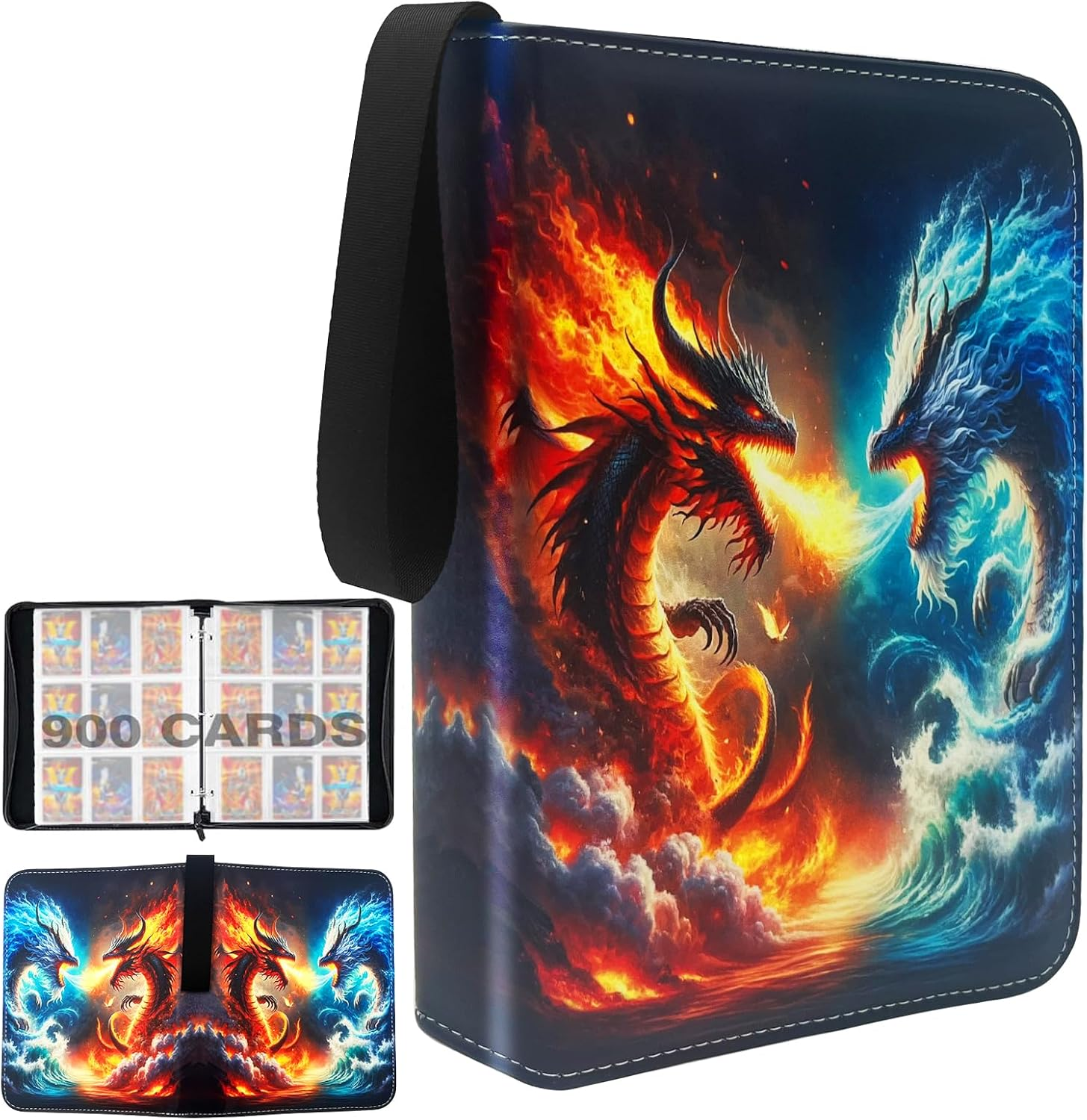 Card Binder - 9 Pocket Zipper Binder, Holds 900 Cards with 50 Card Sleeves, Perfect for Boys, Girls and Card Lovers, Collectible Trading Card Albums, Card Boxes and Card Sleeves.