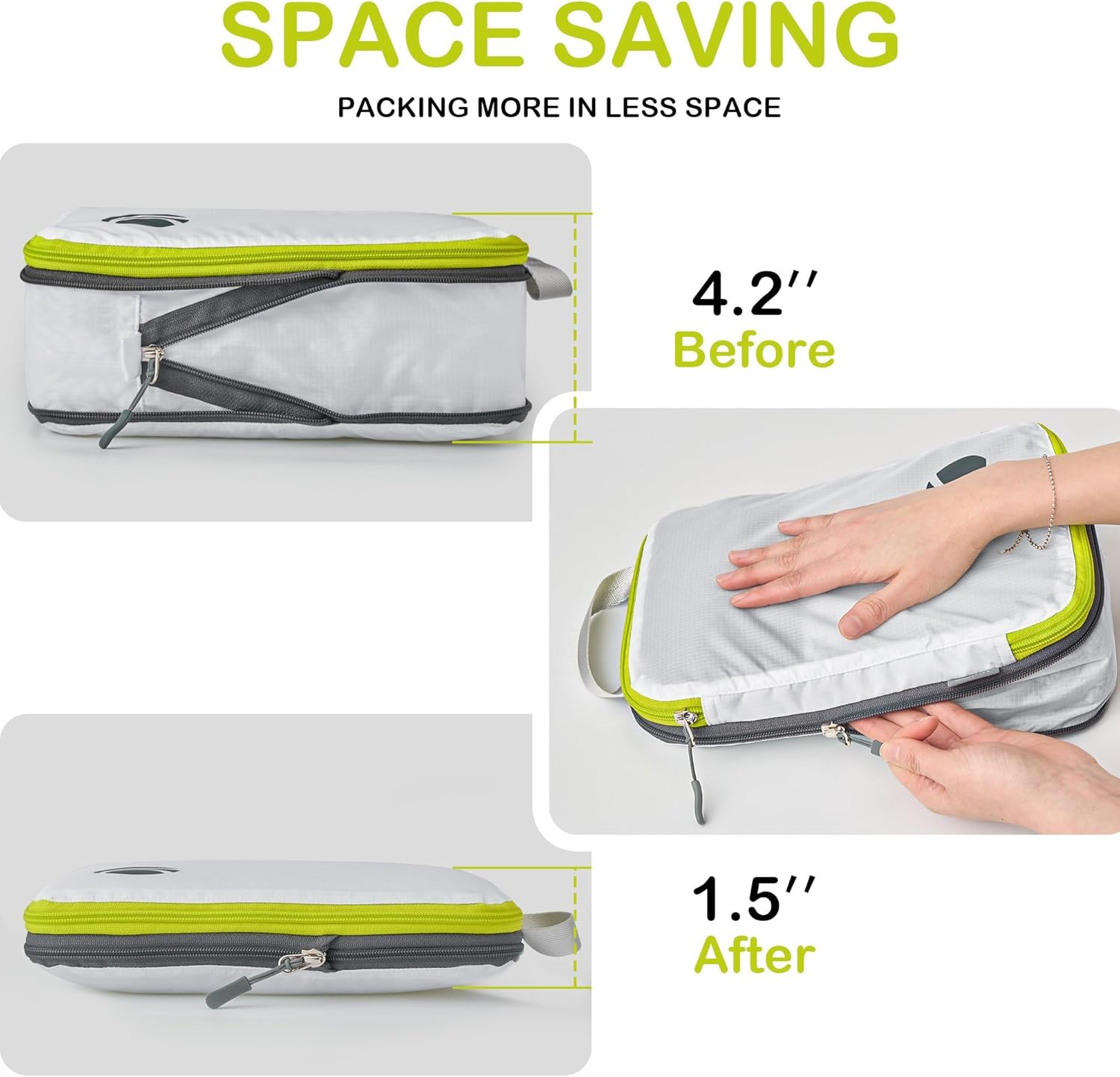 Cipway Compression Packing Cubes for Travel-Expandable Luggage Organizer Set Pack More in Less Space,Travel Gear Accessories image number 6