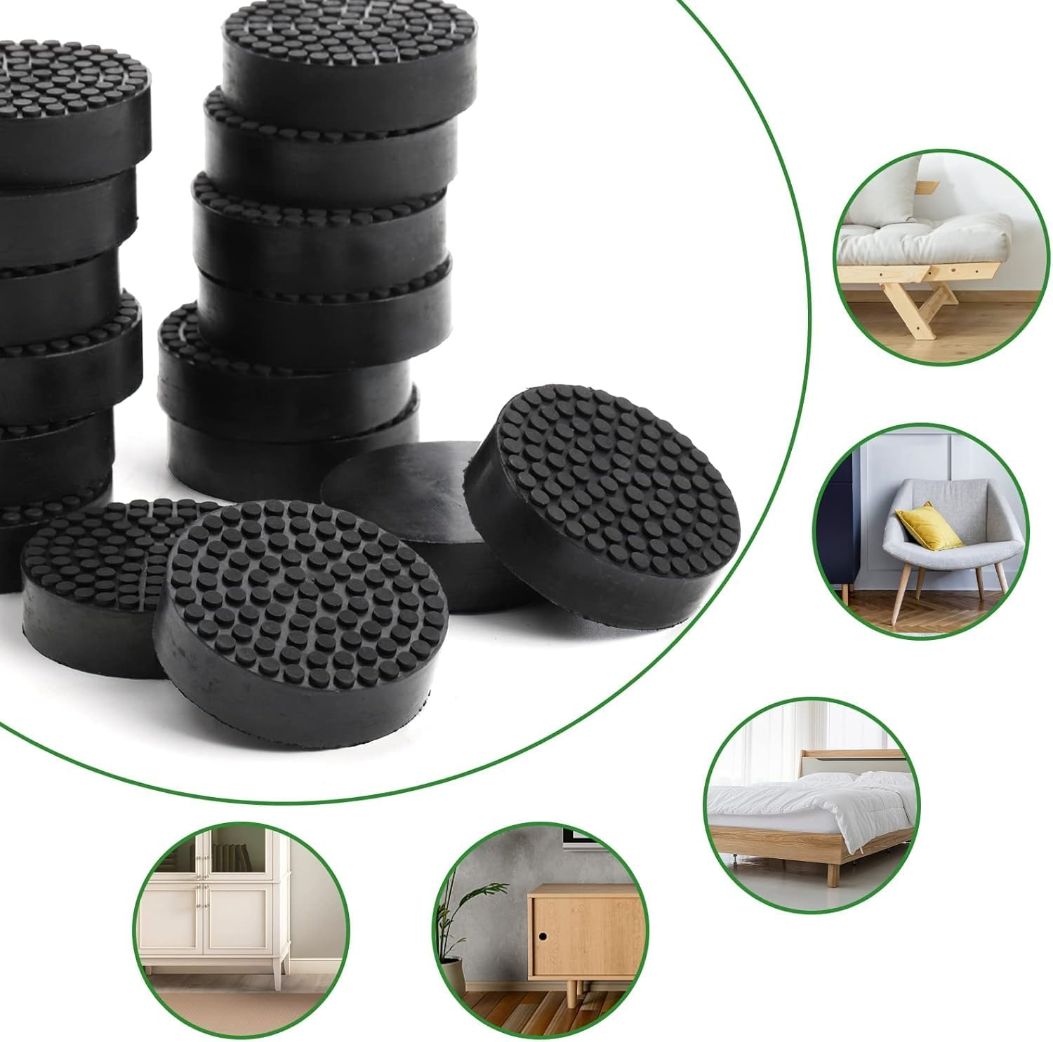 24 Pack Invisible Pot Feet with Enhanced Non-Slip Surface Grip Plant Pots and Flowers, for Patios, Decks, Gardens and Floor image number 3