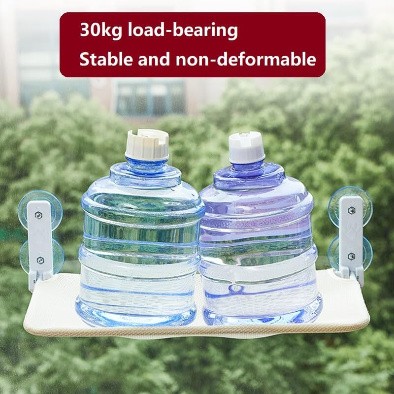 Cordless Window Perch Cat Hammock, Cat Hammock Foldable Window Perch Bed, Cats Viewing Platform Seat with Pad for Indoor, Sunbathing and Bird Watching (Beige, 23.6X12In(60X30Cm)) image number 4