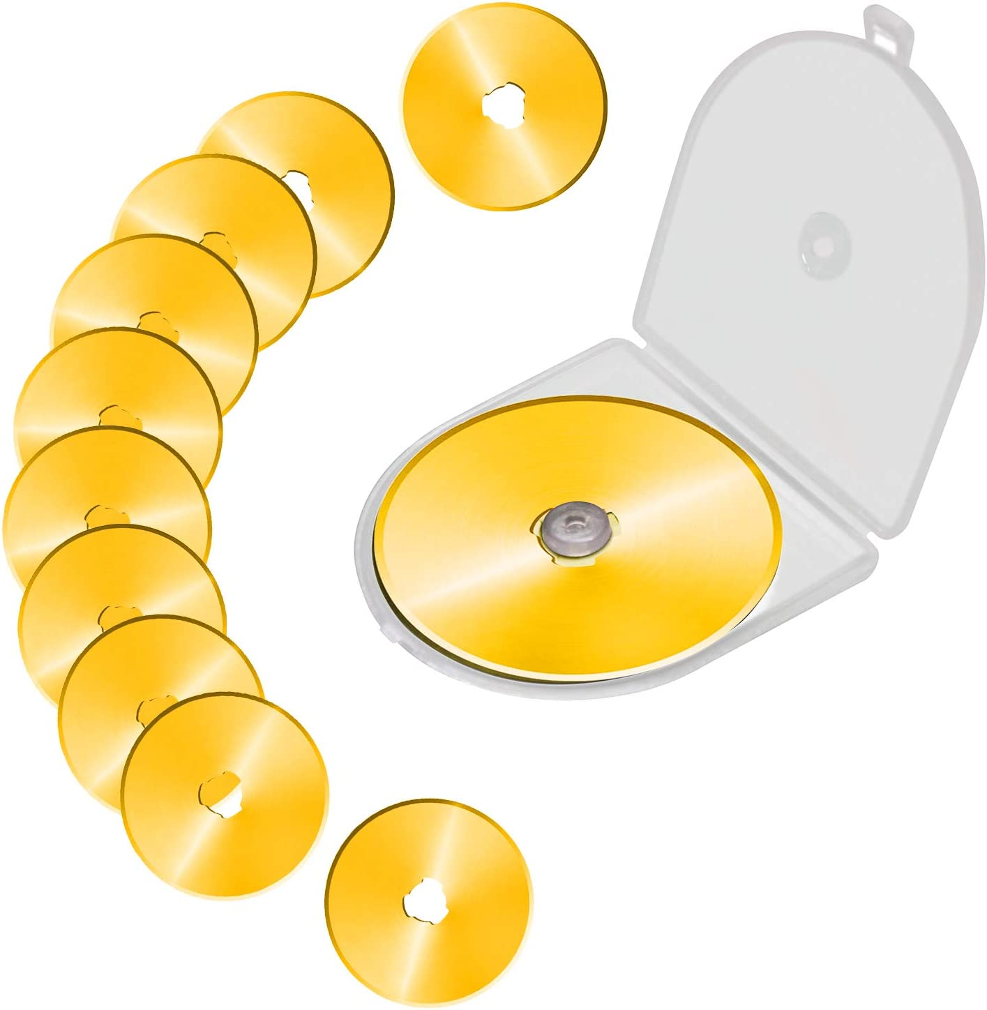 Titanium Rotary Cutter Blades 60Mm 10 Pack Spare Replacement Blades with Improved Sharpness, Ideal for Quilting Scrapbooking Sewing Arts Crafts image number 2