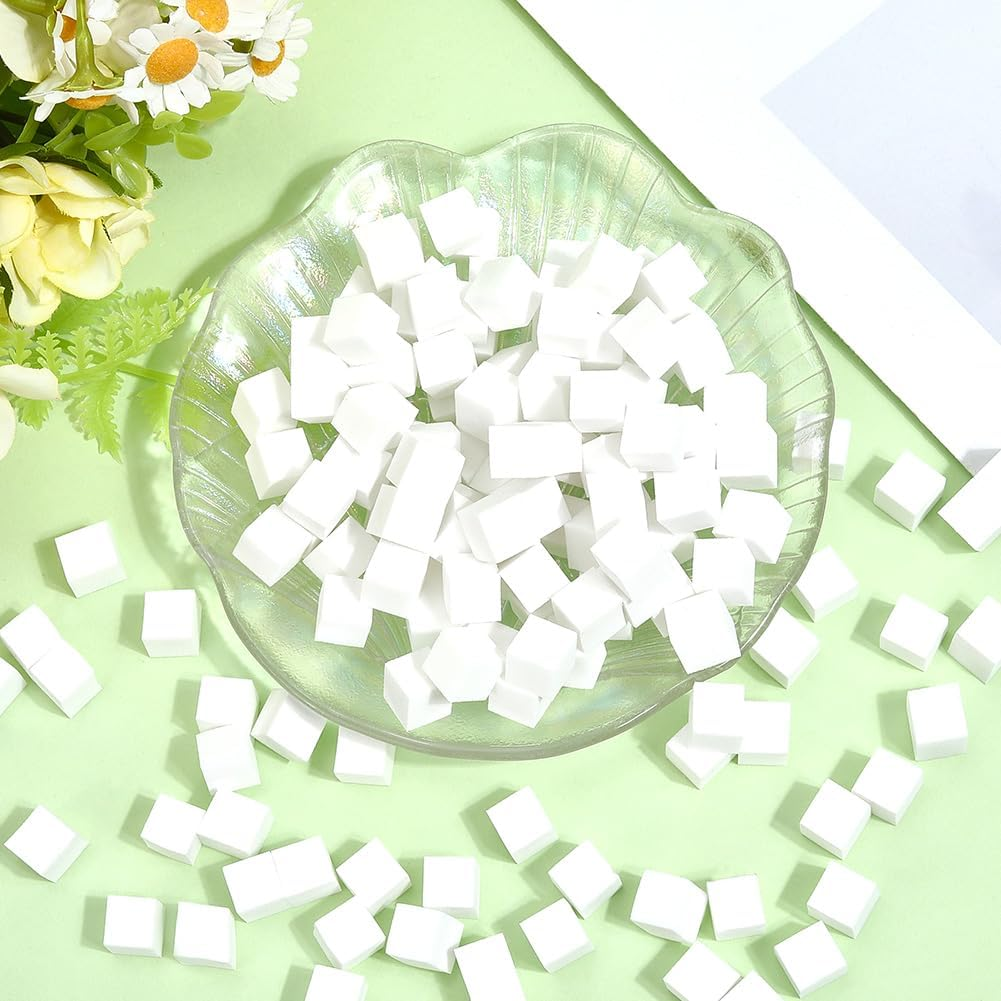 SUNNYCLUE 400Pcs Ombre Nail Brush Sponge Mini Nail Sponges 1Cm White Soft Cube Square Gradient Aura Art Manicure Design Polish Tools Small Brushes Supplies for DIY Crafts Salon Makeup Accessories