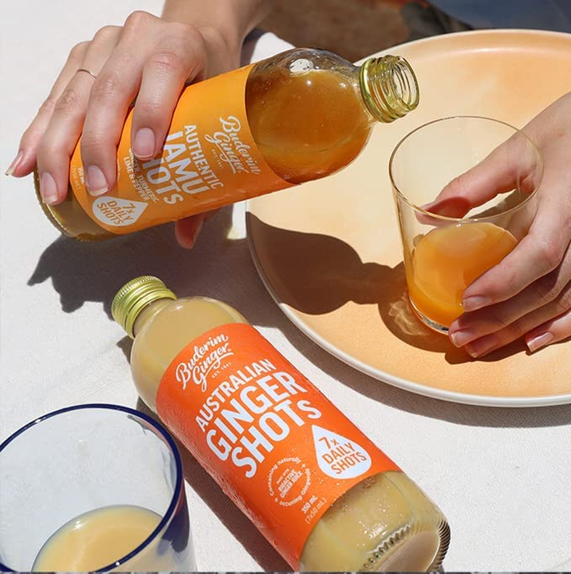 Buderim Ginger Australian Ginger Shots &ndash; 7-Day Supply, Made with Bioactive Ginger Juice, 350Ml Glass Bottle, Take 1 Shot a Day or Add to Smoothies, Salad Dressing and Stir-Fries. image number 1