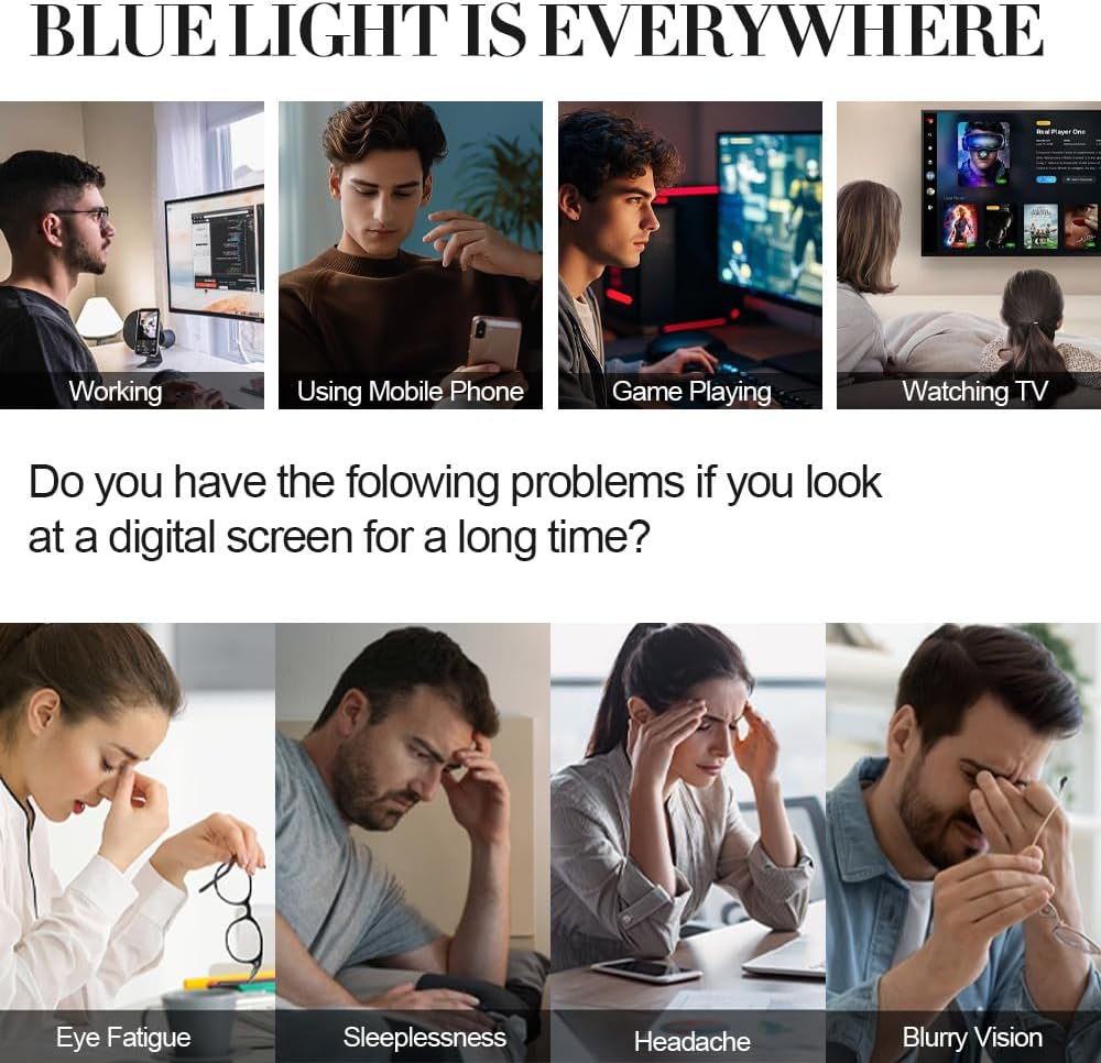 NZKNP Blue Light Glasses for Woman,Blue Light Glasses,Blue Light Glasses Men,Bluelight Glasses Womens,Fake Glasses image number 6