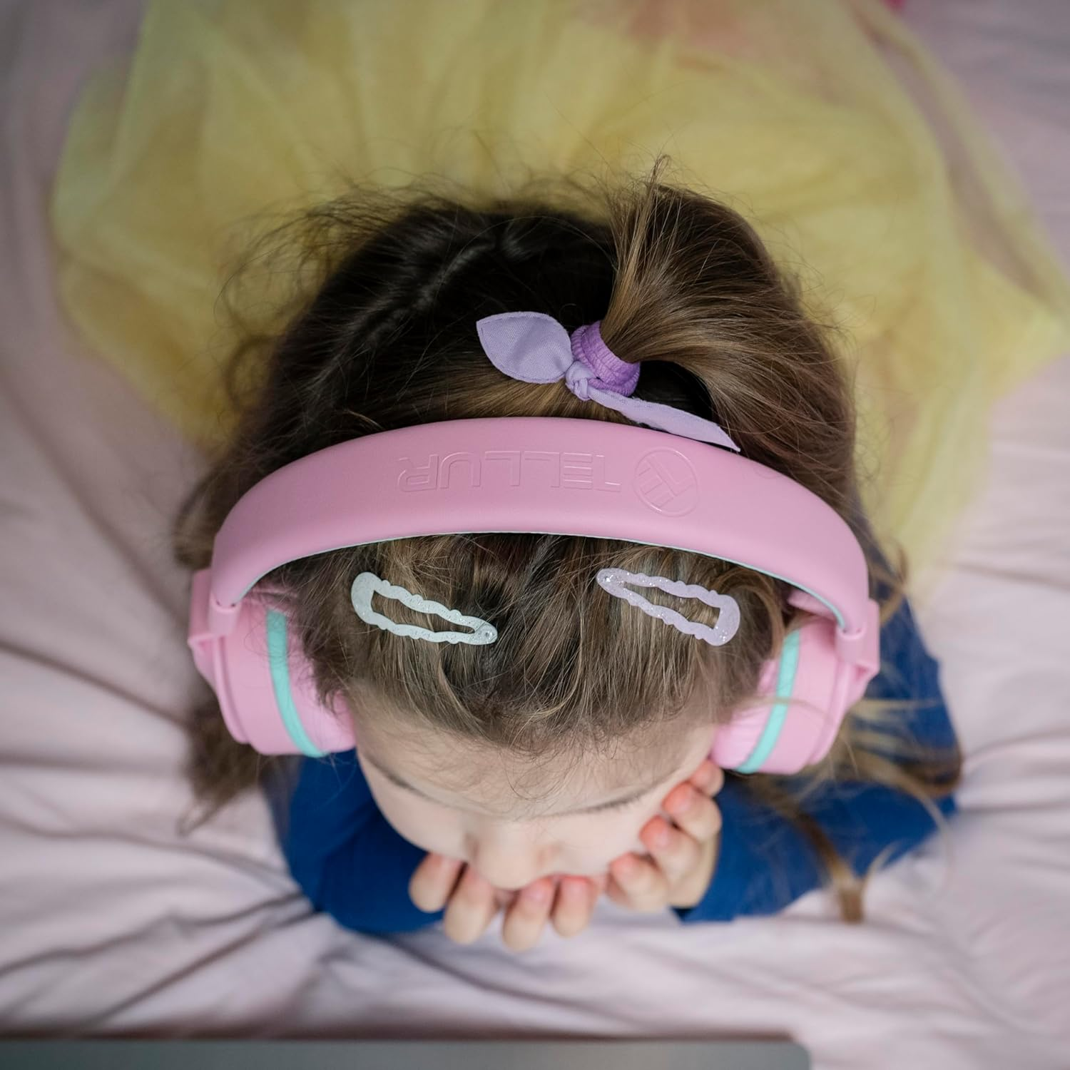 TELLUR Buddy On-Ear Bluetooth Headphones, BT V5.3, up to 25 Hours, USB-C Headphones with Microphone, Maximum Sensitivity Button 85Db for Kids, Soft and Lightweight Design, Foldable (Pink) image number 1