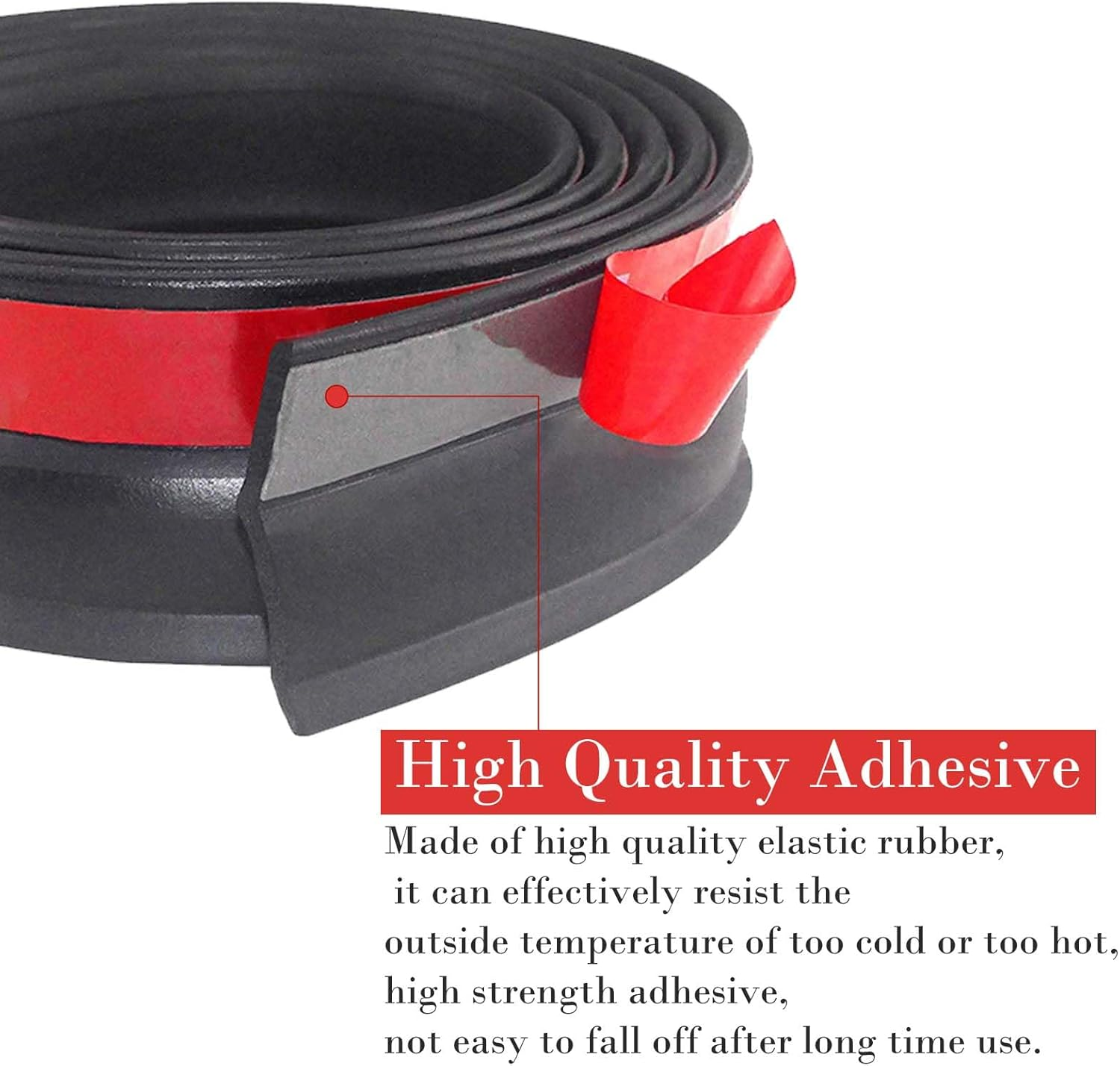 Garage Door Seal 6 M, Garage Door Seal Top and Sides Rubber Seal Strip Replacement, All-Weather Universal Rubber Garage Door Seal with Nails image number 6