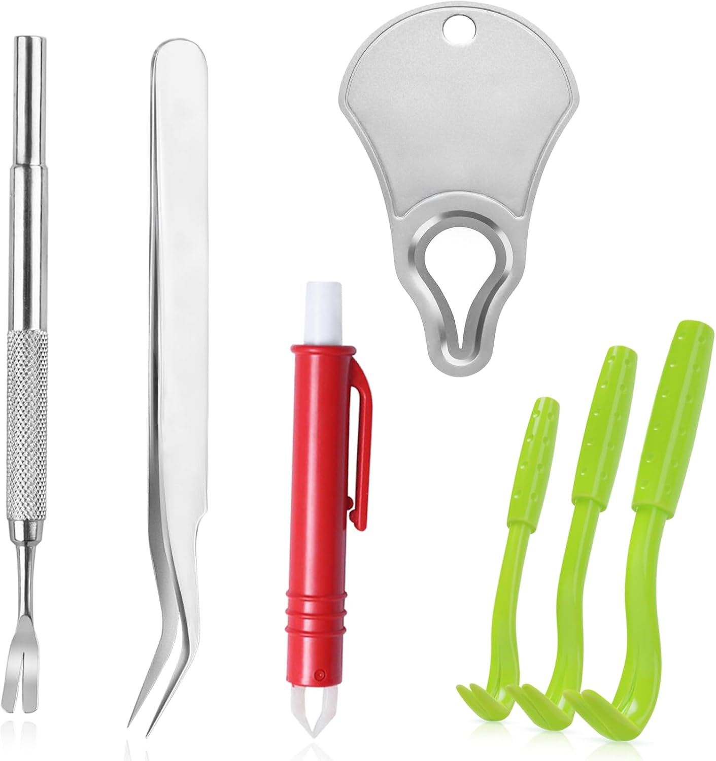 Mrcopetal Tick Remover Tool Kit, Stainless Steel Tick Tweezers + Remover Tick Key, 4 Pack Quick & Safe Tick Twister Removal Tools for Dogs Cats Humans image number 4