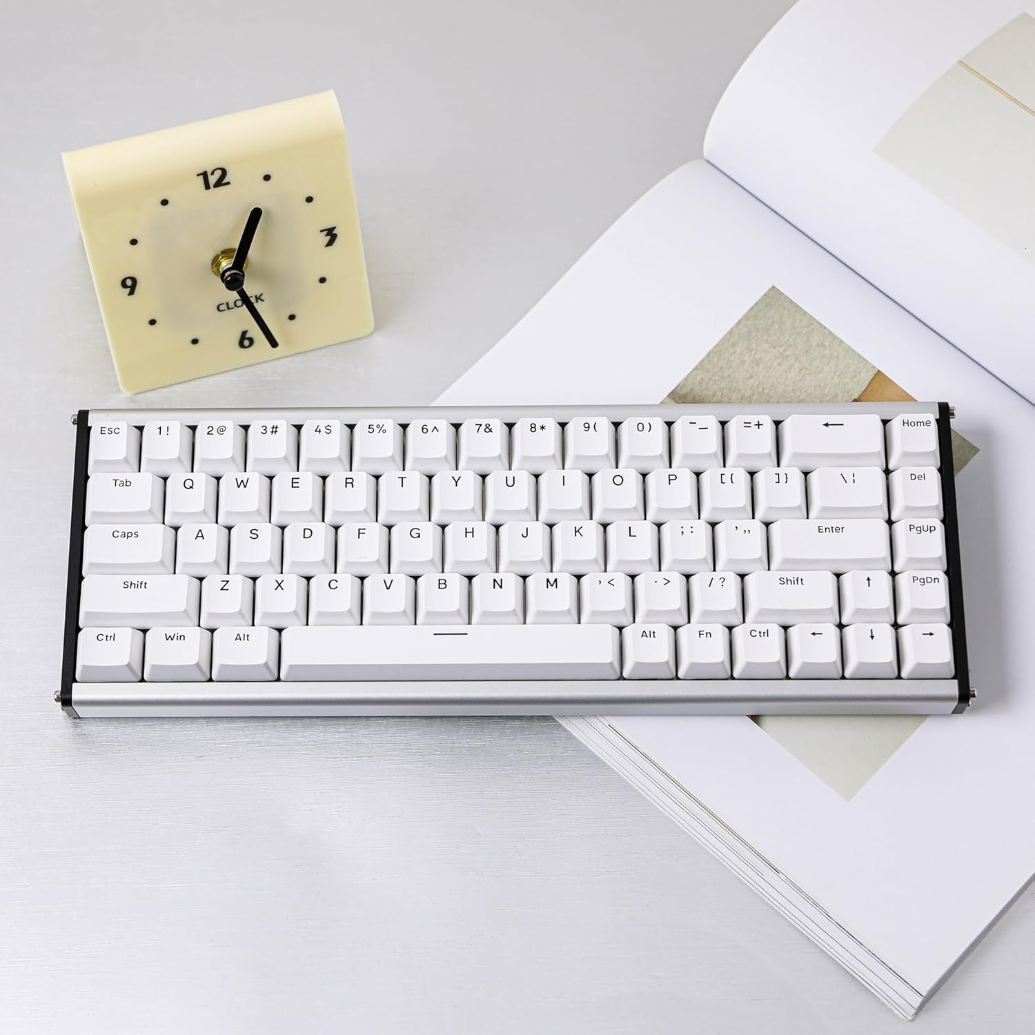 Mechlands AJAZZ ALUX68 HE Aluminum Rapid Trigger Gaming Keyboard with Magnetic Switch, Wired Hall Effect Keyboard with 8K Polling Rate, 0.125Ms Latency, RGB Backlight (White, ALUX68 Plus) image number 1