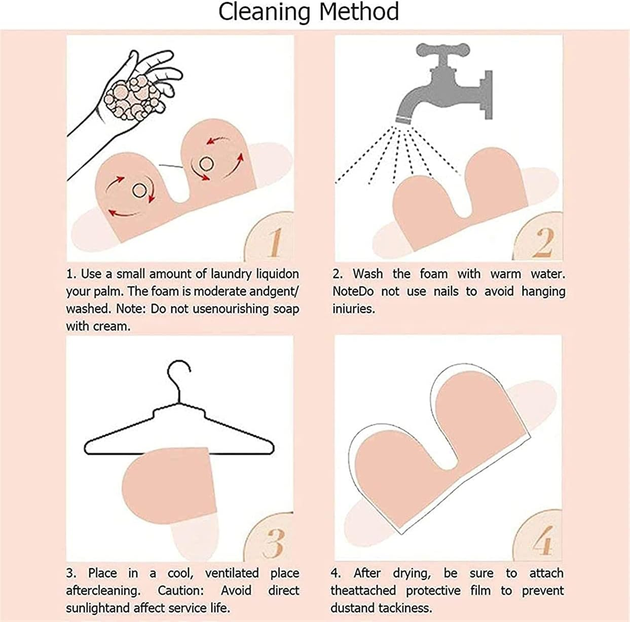 Bontierie Women'S Push up Plunge Adhesive Bra Reusable Deep U-Shaped Sticky Bra Strapless Backless Breast Lifting Bra image number 2