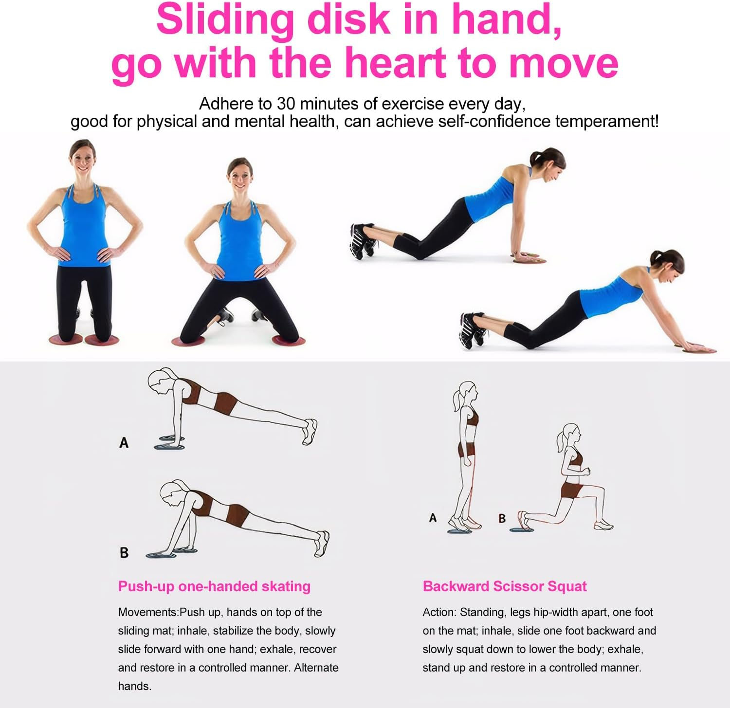 HOOMFIT Pilates Set,Portable Pilates Equipment,Home Fitness Kit,Yoga Sets for Core Training, Yoga and Hip Shaping（With Pilates Circle, Yoga Ball, Glide Plate, Etc. ） - Purple image number 3