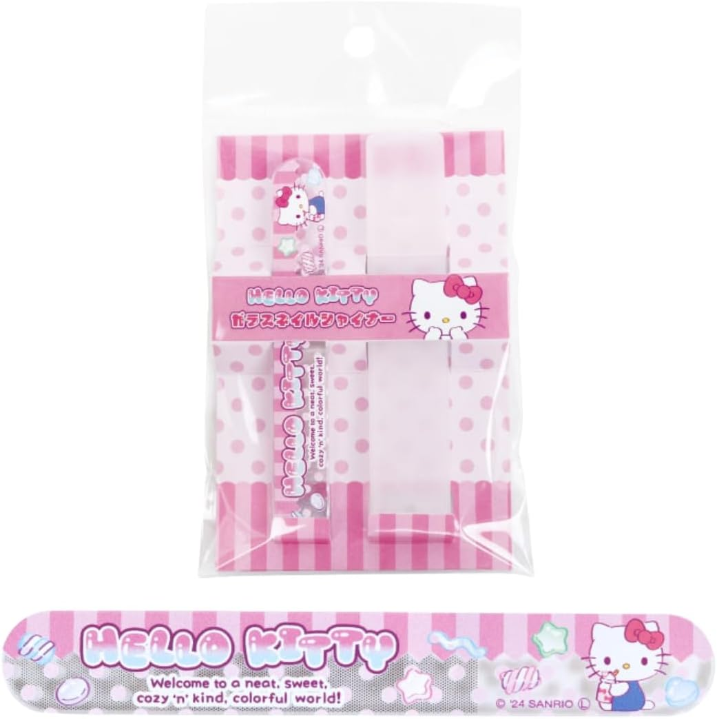 Sanrio Hello Kitty Character Glass Nail Polish Nail File with Case Nail Shiner image number 2