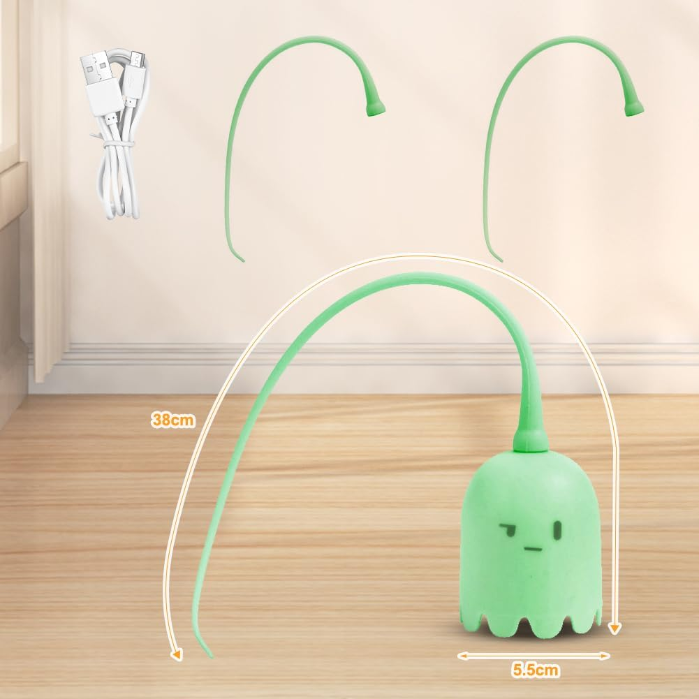 CEWROM Electric Cat Toy, Interactive Cat Toy, Self-Employment with Silicone Tail, Cat Toy for House Cats, Rechargeable Irregular Moving Cat Toy image number 5
