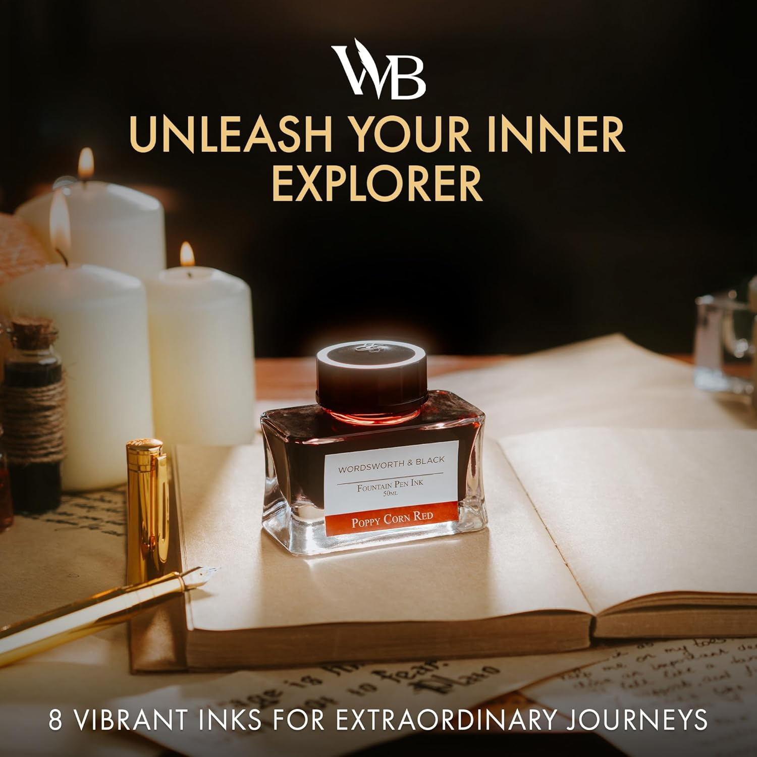 Wordsworth and Black Fountain Pen Ink Bottle (50 Ml) Premium Luxury Edition, [Poppy Corn Red] Fountain Pens Bottled Ink; Classic Designed Bottle Smooth Flow 50 Ml image number 5