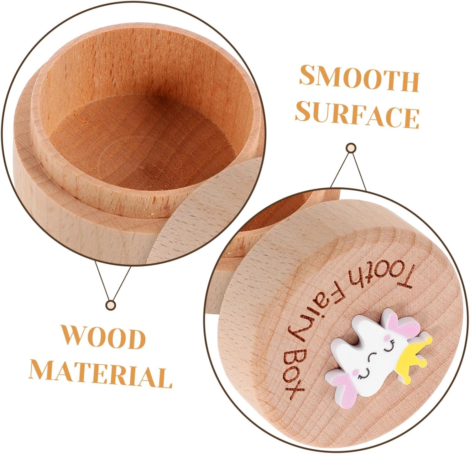 Happyyami Teeth Holder Keepsake Box Wooden Tooth Storage Container for Teeth and Fetal Hair Compact Design Safe Smooth Surface Capacity Construction image number 6