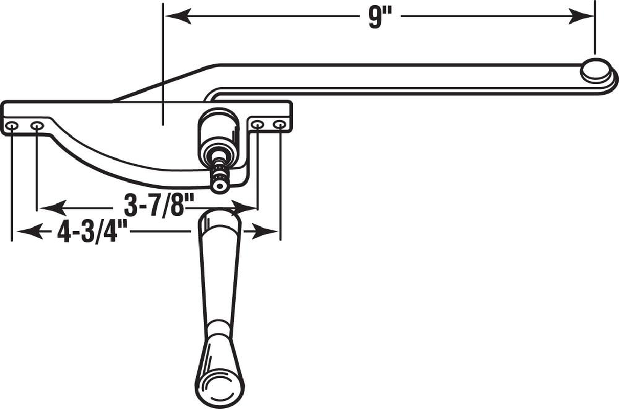 Prime-Line Products H 3502 9-Inch Teardrop Type Left Hand Casement Operator, Aluminum image number 1