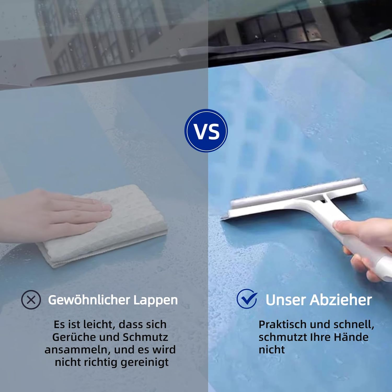 3-In-1 Window Squeegee and Shower Squeegee with Spray Bottle & Sponge, Ergonomic Glass Cleaner and Scraper for Shower Enclosures, Car Windows, Mirrors, Streak-Free Cleaning Tool image number 1