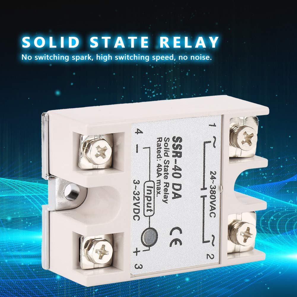Single Phase DC AC Solid State Relay 40DA 40A Input 3-32V Output 24-380V High Speed Anti-Vibration Long Life Compact Ideal for Automated Control CNC Machine Tools image number 6