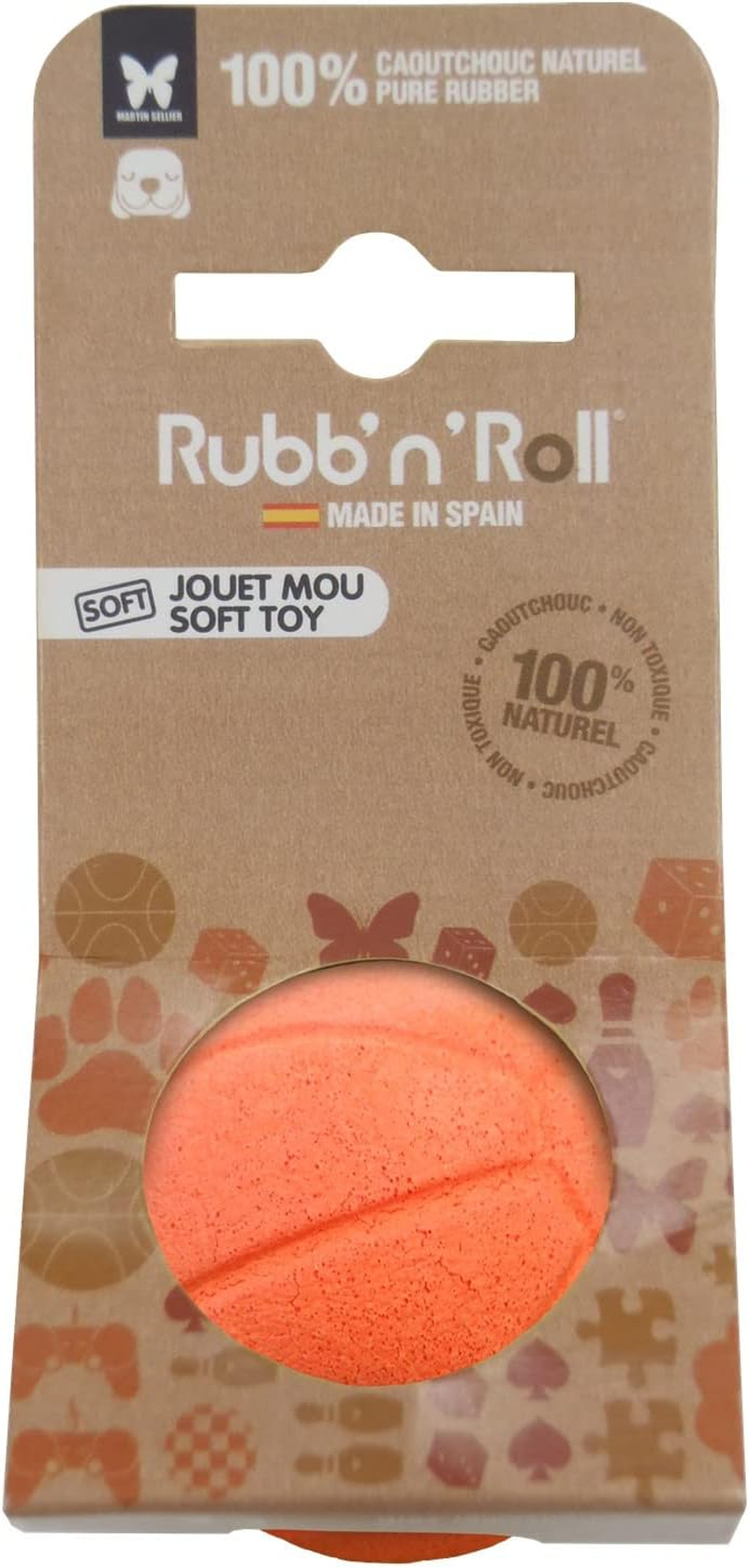 Martin SELLIER Rubenroll Dog Toy Soft Rubber Ball Small Orange
